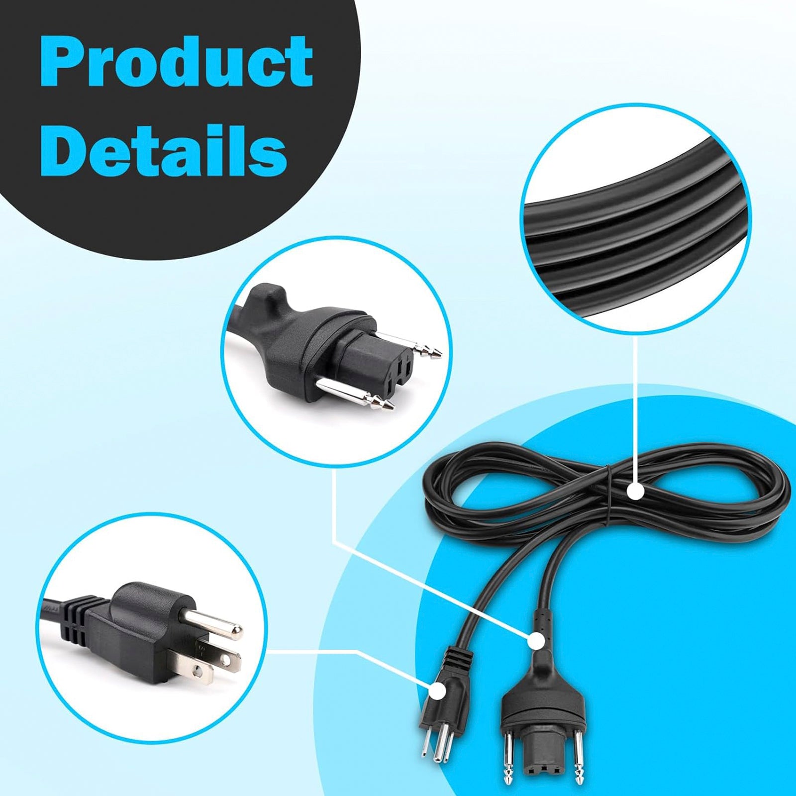 89143 150" Power Cord Replacement for Robot Coupe MP Series Immersion Blenders