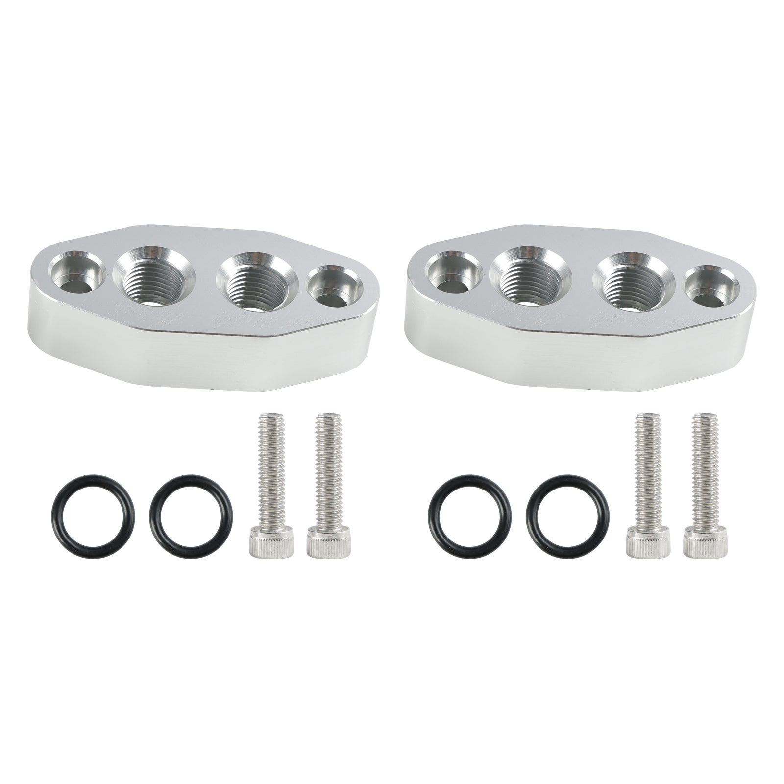 2 Pack Oil Cooler Adapter -6AN ORB Oring In/Out Port Plate LS1 LSX LS3 LS LS2