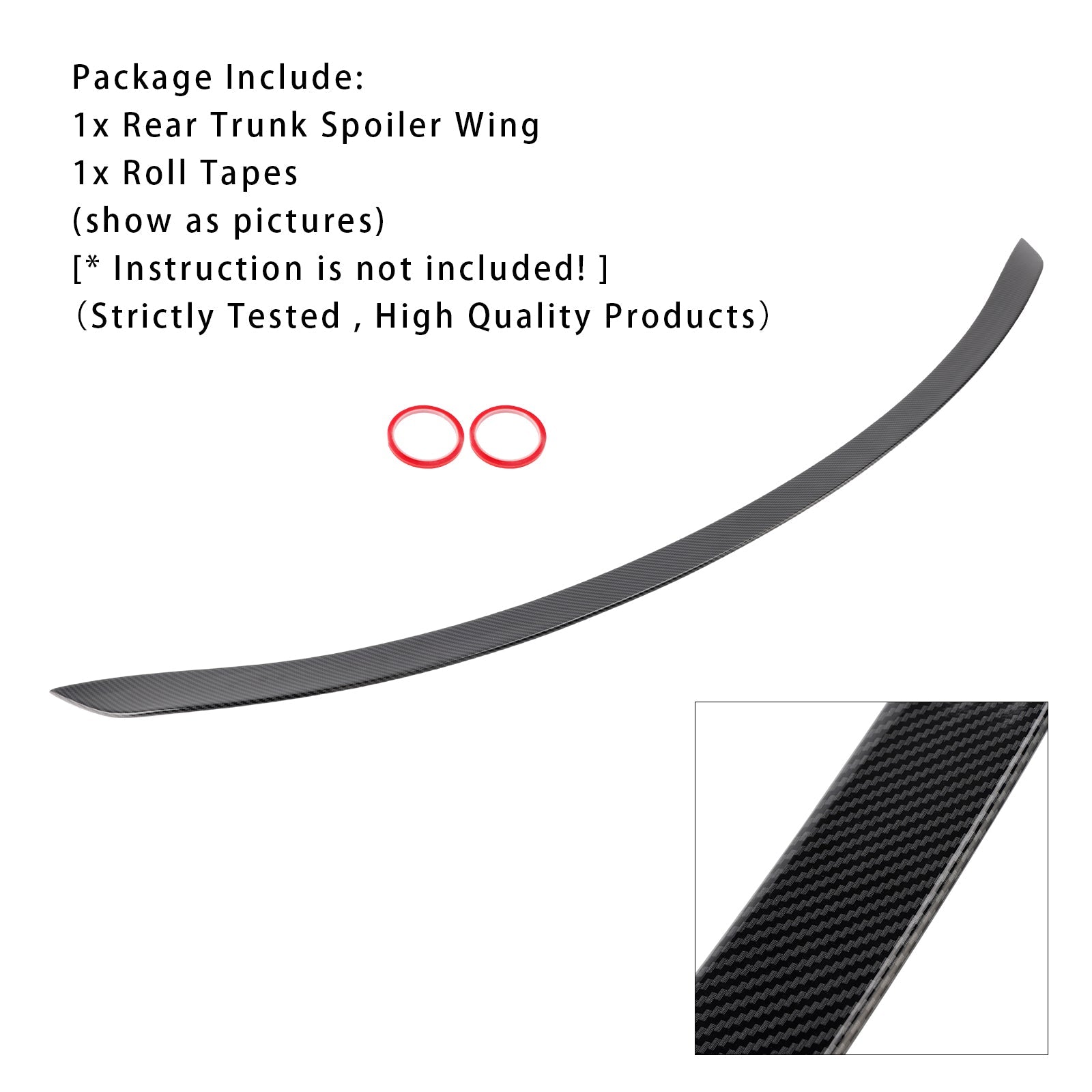 2022-2024 Benz W206 C63S Style Carbon Fiber Look Rear Trunk Spoiler Wing