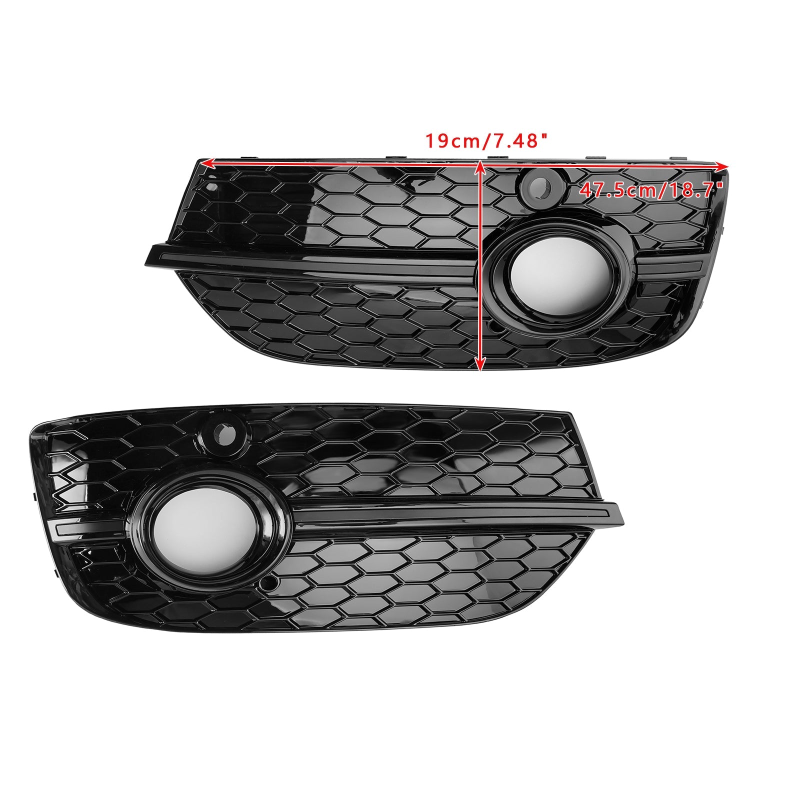 2013-2015 Audi Q3 RSQ3 Style Honeycomb Front Fog Light Covers Gloss Black