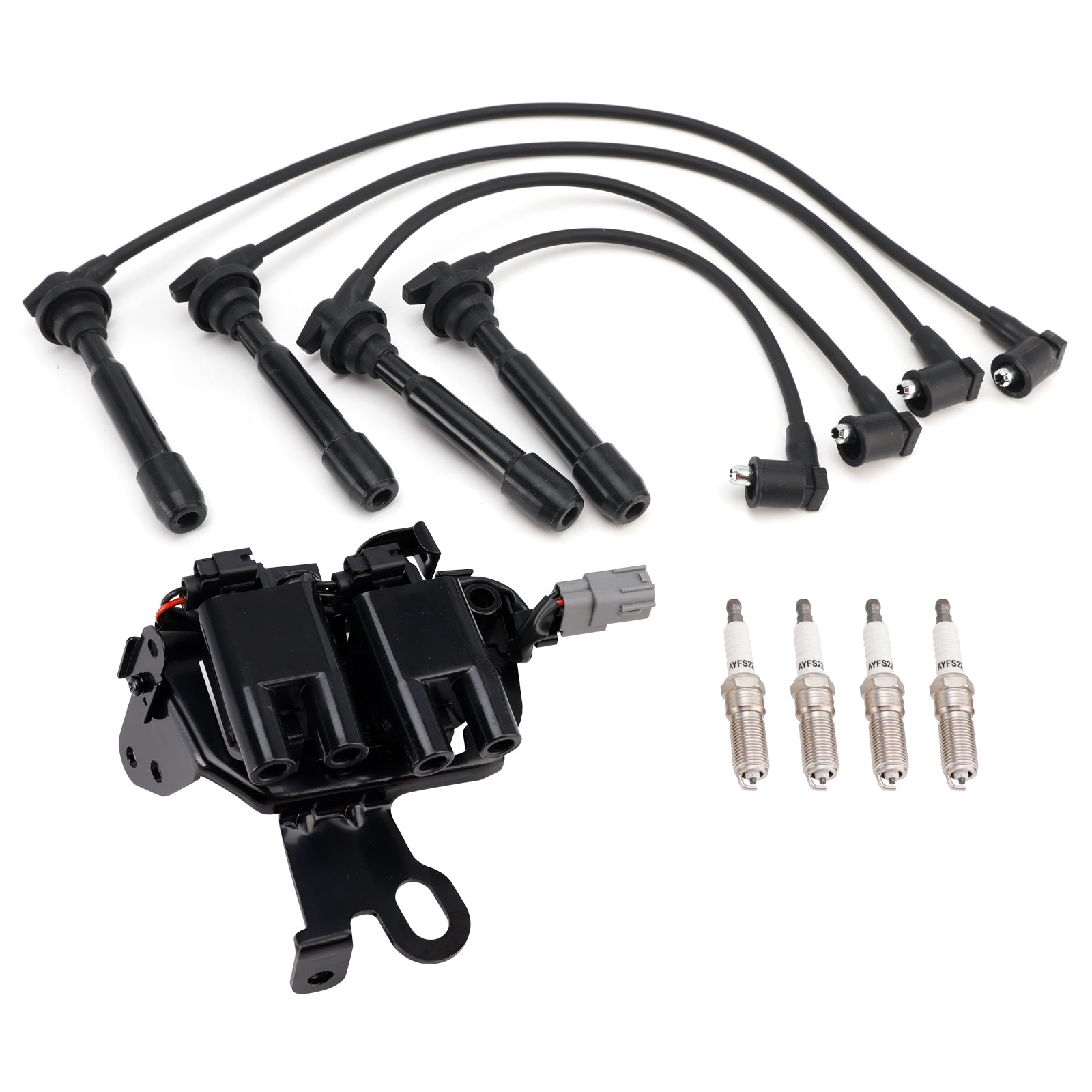 2004-2007 For Kia Spectra L4 2.0L 1 Ignition Coil+4 Spark Plug+ Wires Pack IC539 UF-419