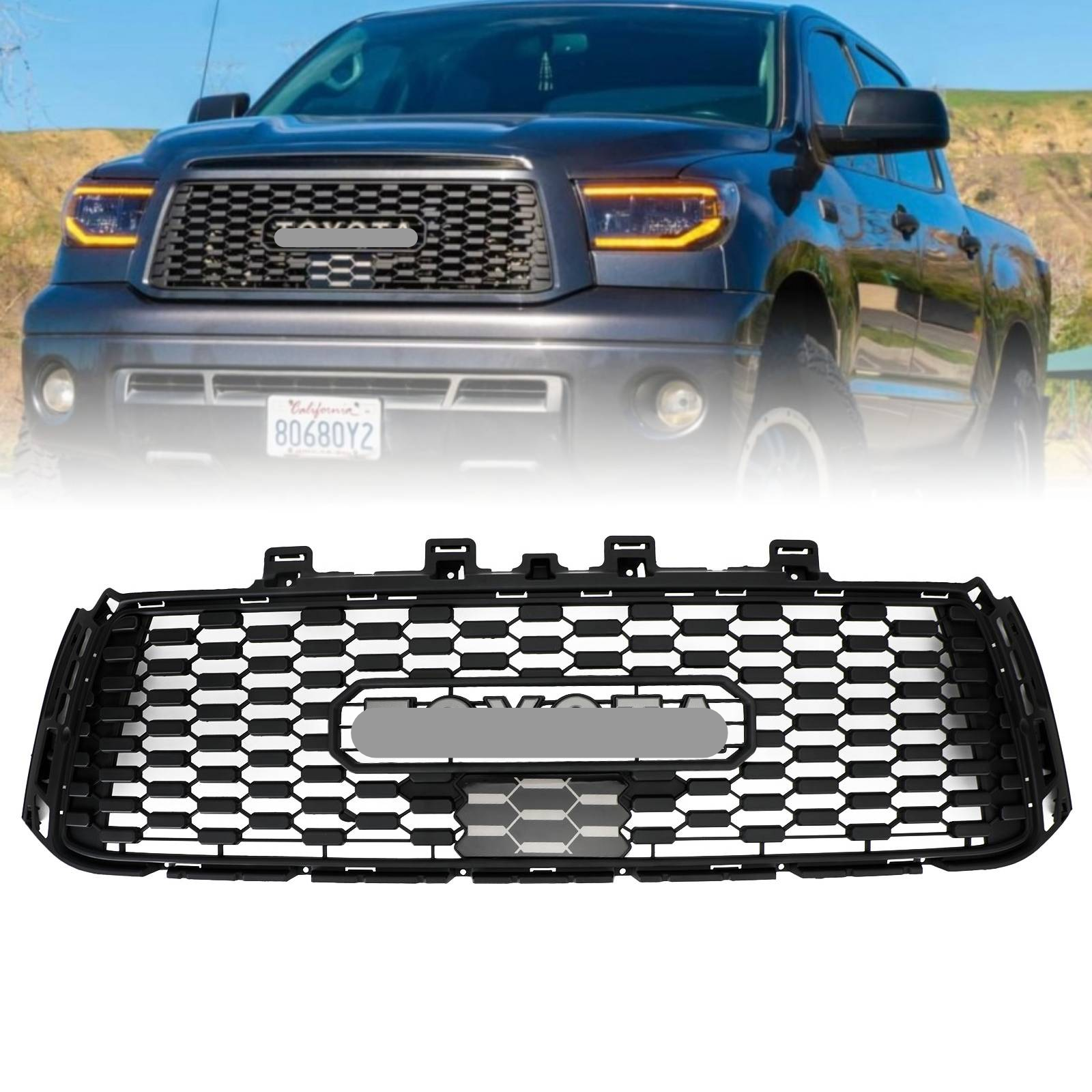 2010-2013 Toyota 2nd Gen Tundra Tundra Trd Pro Grill Matte Black W /Letters & Sensor Cover
