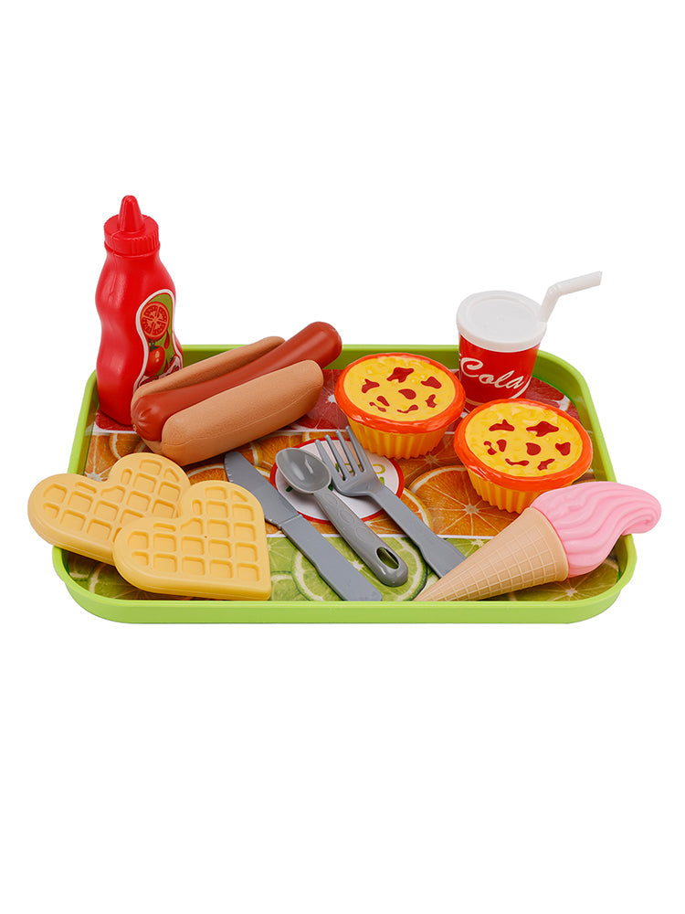 Egg Tart Waffles Ice Cream Drink Play Food Kitchen Set Children Toy Set For Kid