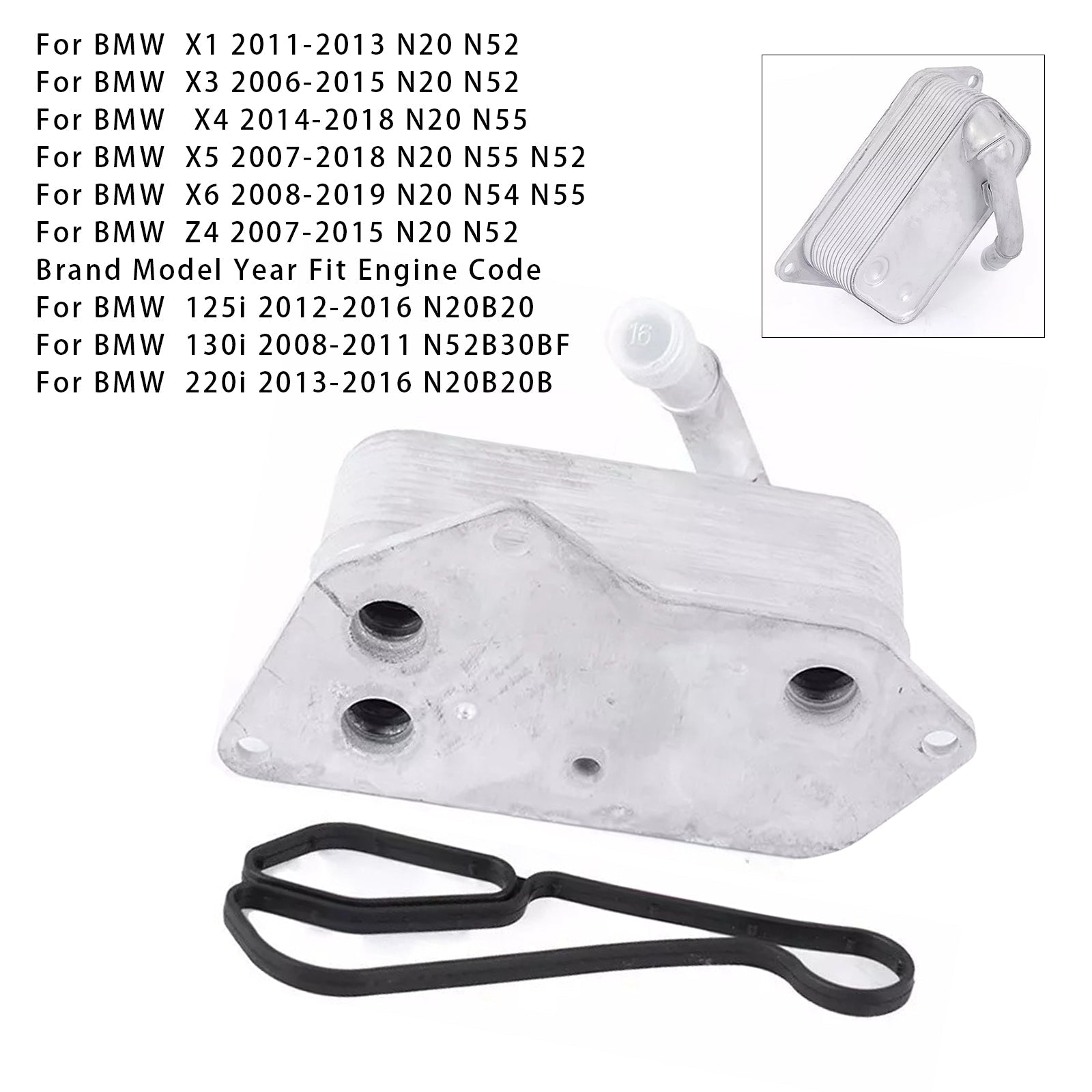 Engine Oil Cooler 11427525333 For BMW N20 N55 N52 1 2 3 5 6 7 X3 X5 Z4