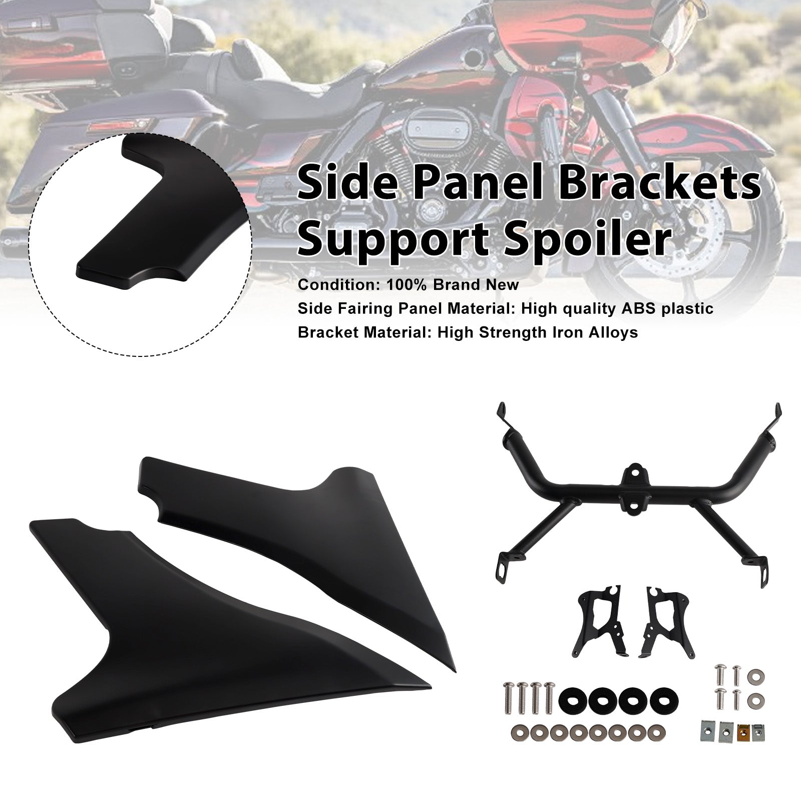 2023-later FLTRXSE and 2024 FLTRX and FLTRXSTSE models Side Panel Brackets Support Spoiler