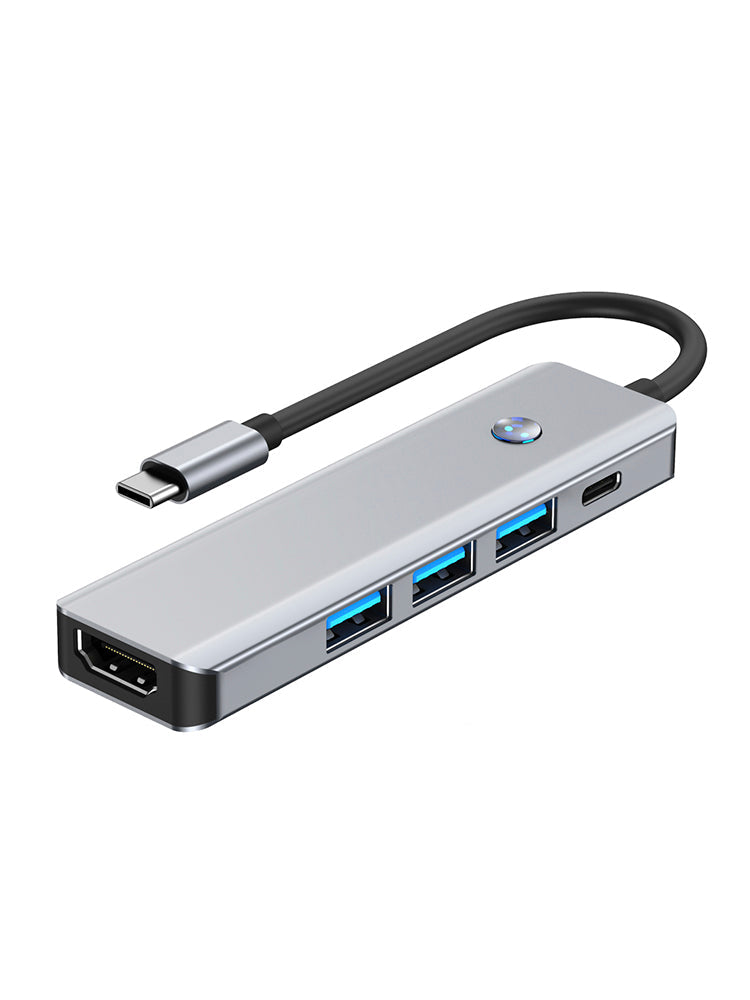 5 in 1 TYPE-C+USB3.0*1+USB2.0*2+HDMI+PD100W Interface Hub Adapter for MacBook
