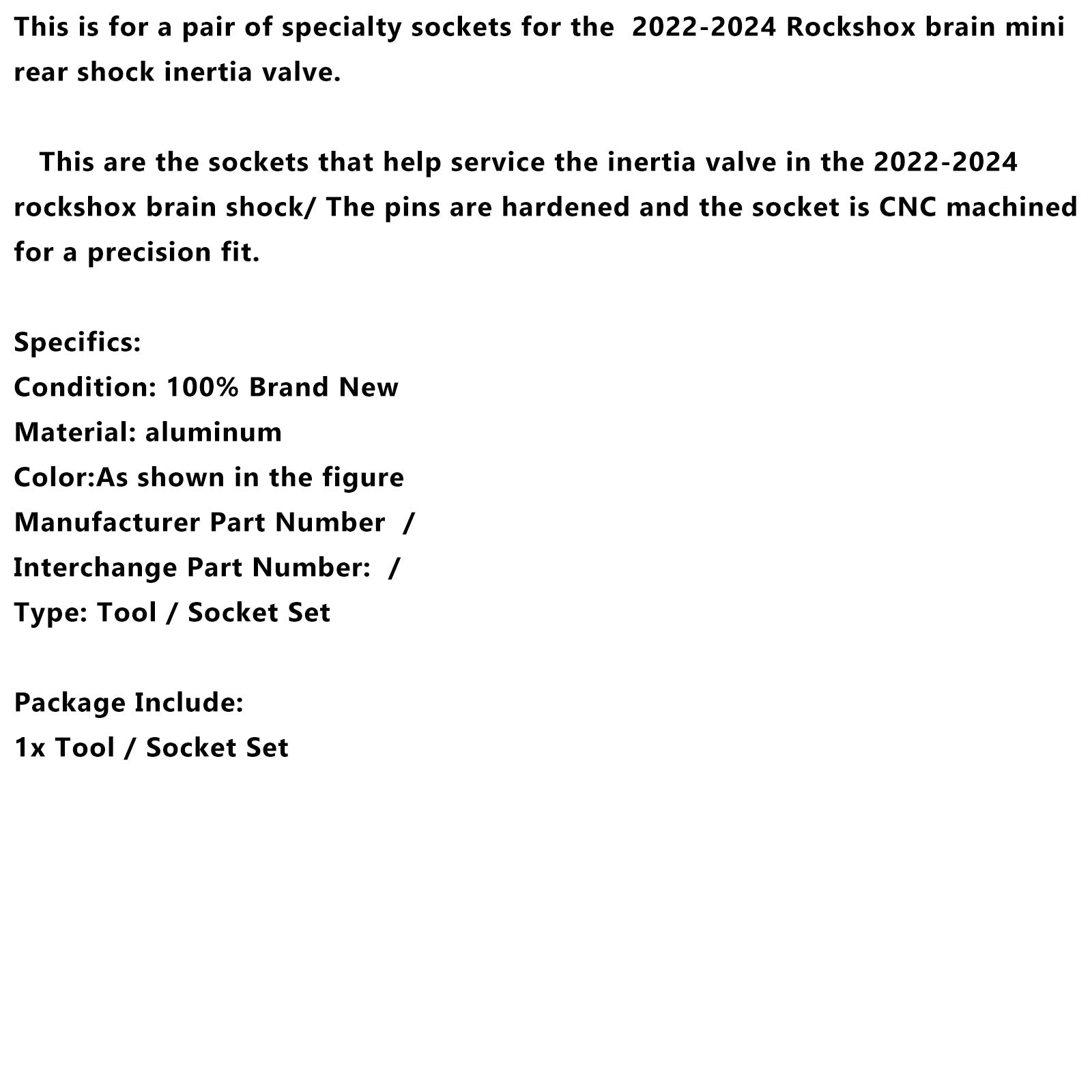 RockShox Brain Inertia Valve Tool 2022-2024?CSocket Set for Specialized MINI Shock
