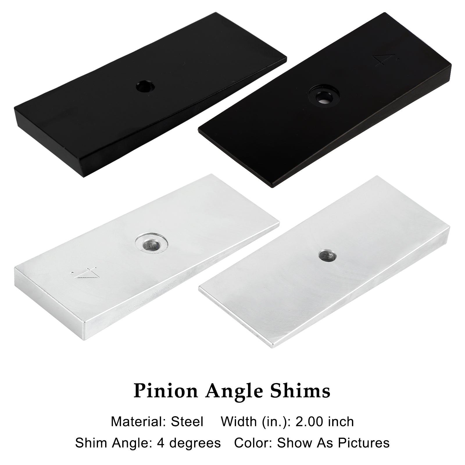 2PCS 2" Wide 4°Degree Steel Leaf Spring Degree Shims