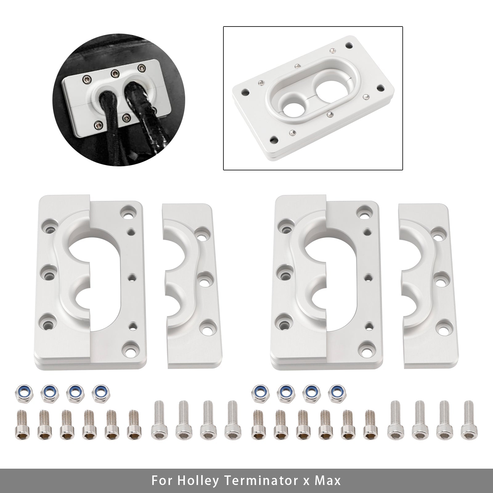 2Pack Aluminum Fire Wall Pass Through Raw Bracket For Holley Terminator x Max