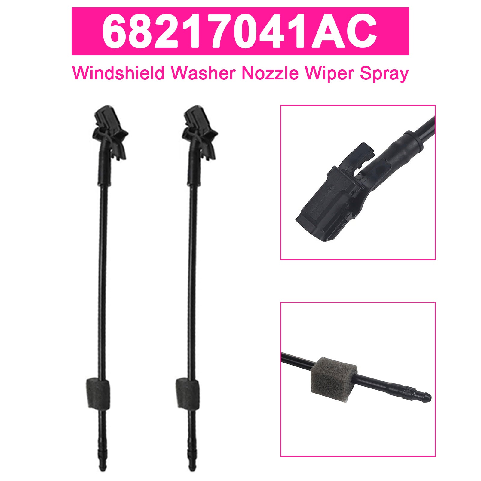 2015-2023 Dodge Challenger 2X Windshield Washer Nozzle Wiper Spray 68217041AC