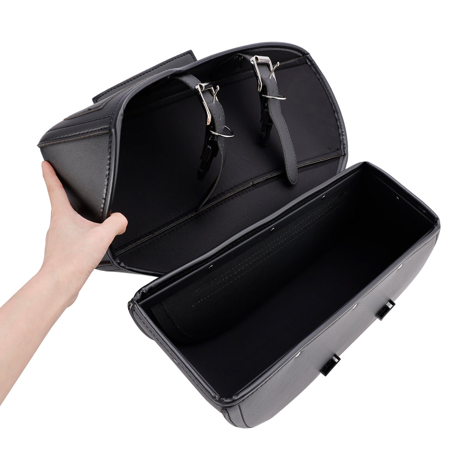 Side Tail Bag Saddlebag Color Matching Luggage Black 42L For Scooter Motorcycle