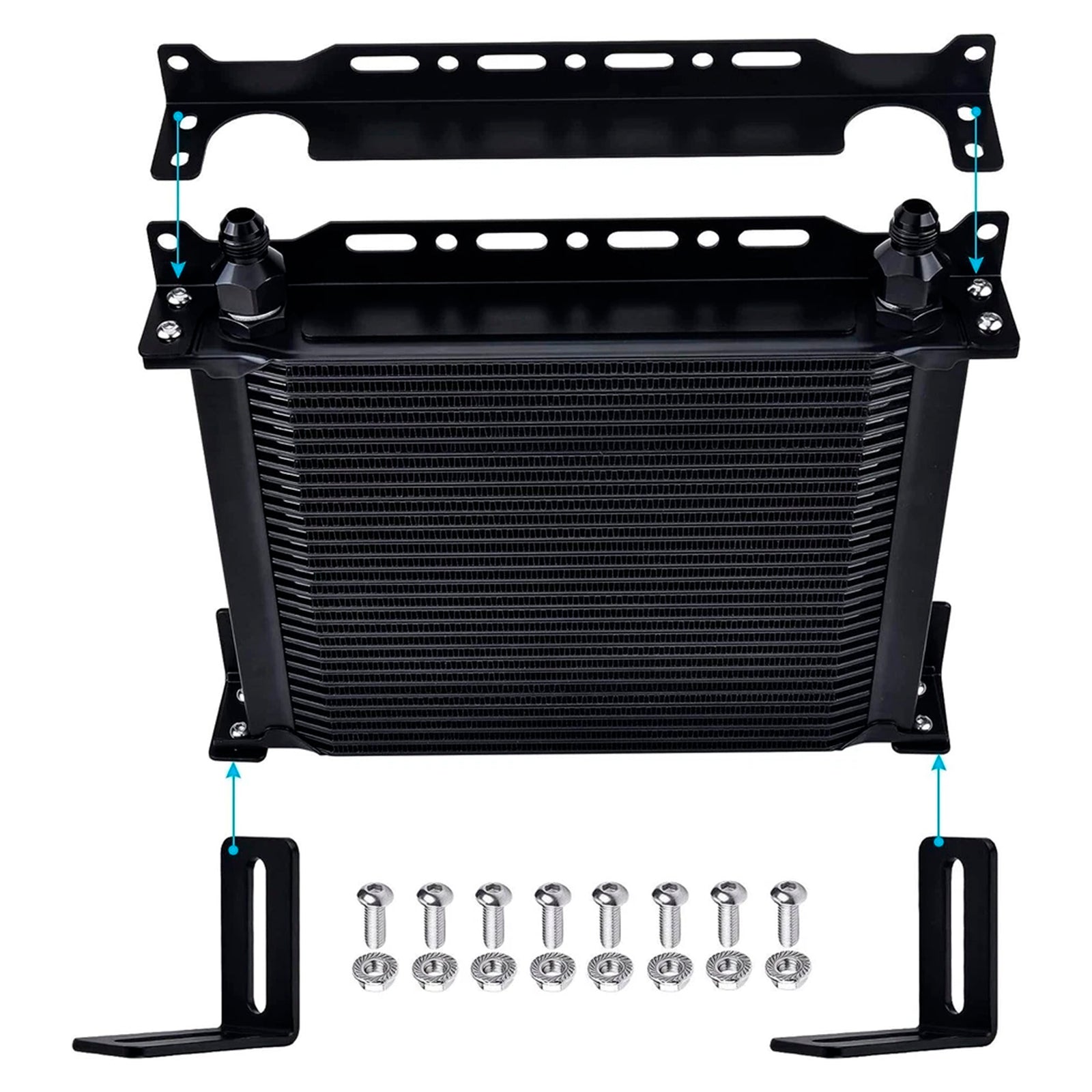 Oil Cooler Mounting Bracket Kit 330mm 13.4inch For British-Style Oil Cooler