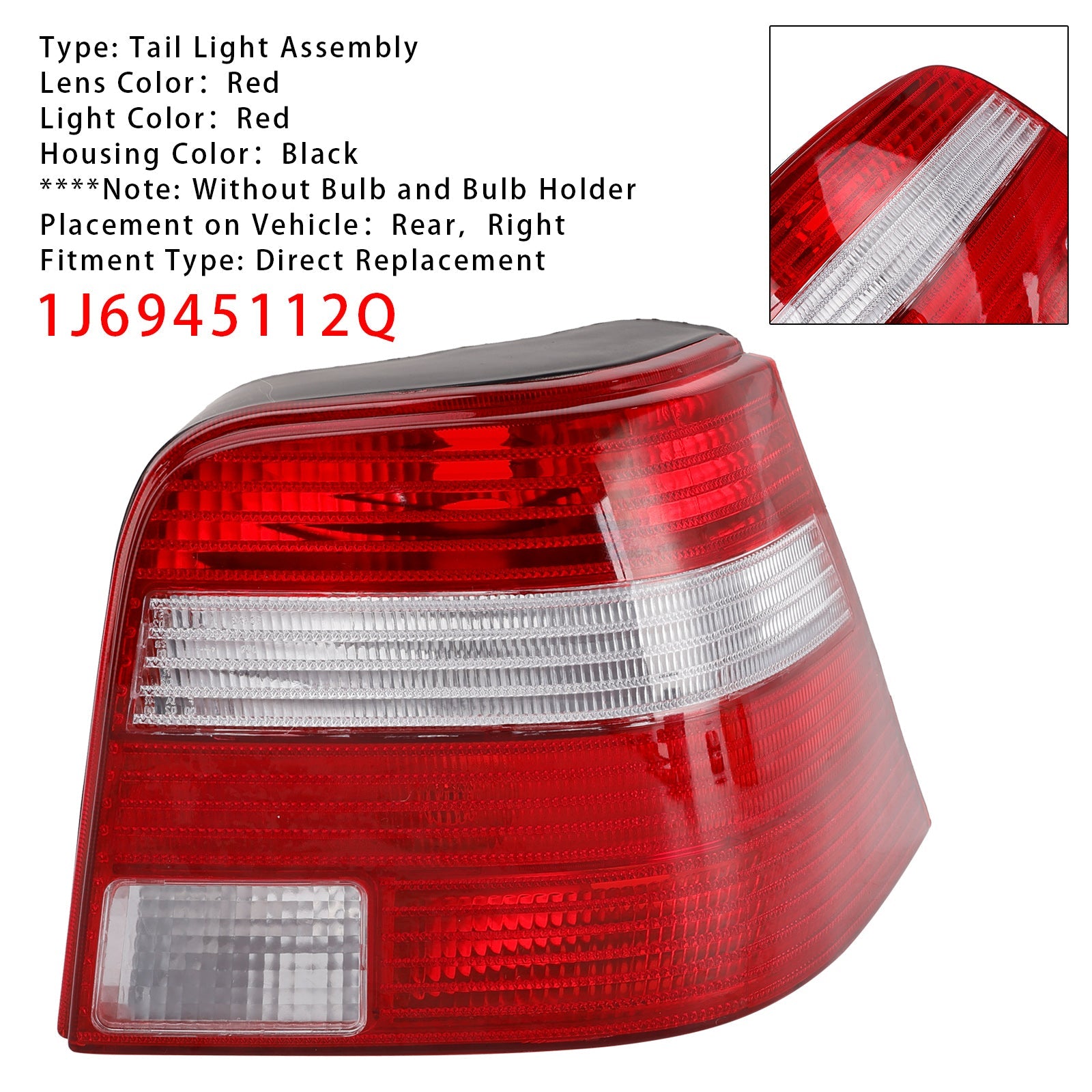 1997-2005 VW GOLF MK4 Hatchback Right Tail Light Lamp 1J6945112Q