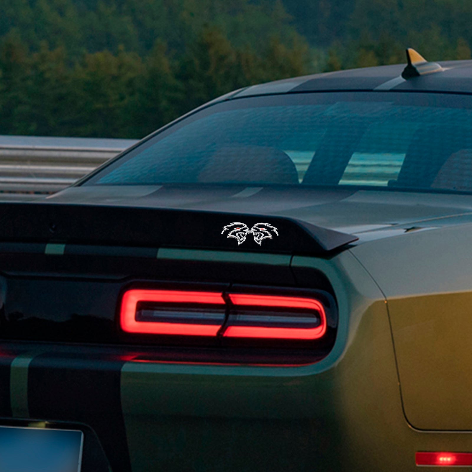 2x Hellcat Fender Side Emblem Badge Decal for SRT Hellcat Silver