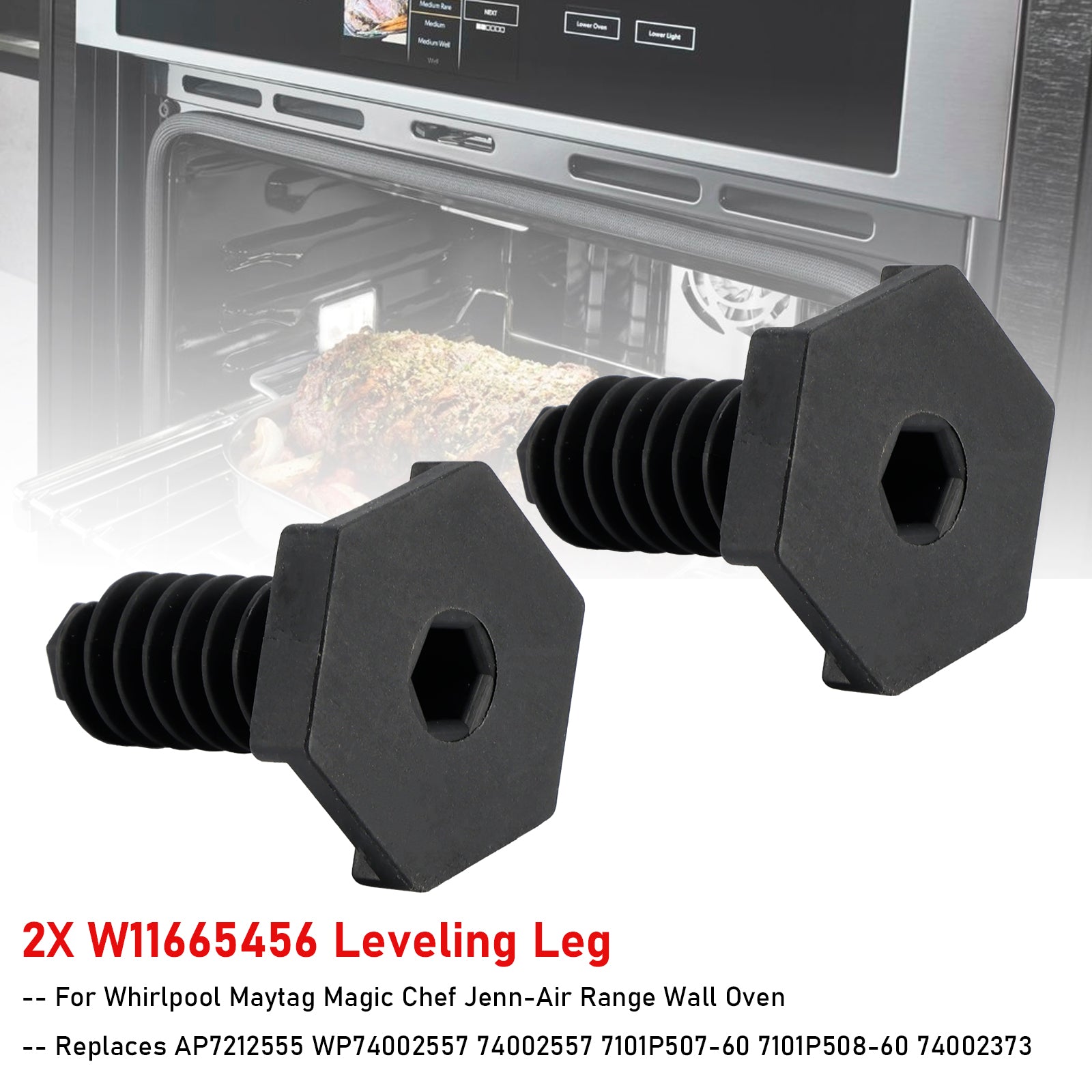 2X W11665456 Leveling Leg For Maytag Chef Jenn-Air Range Wall Oven