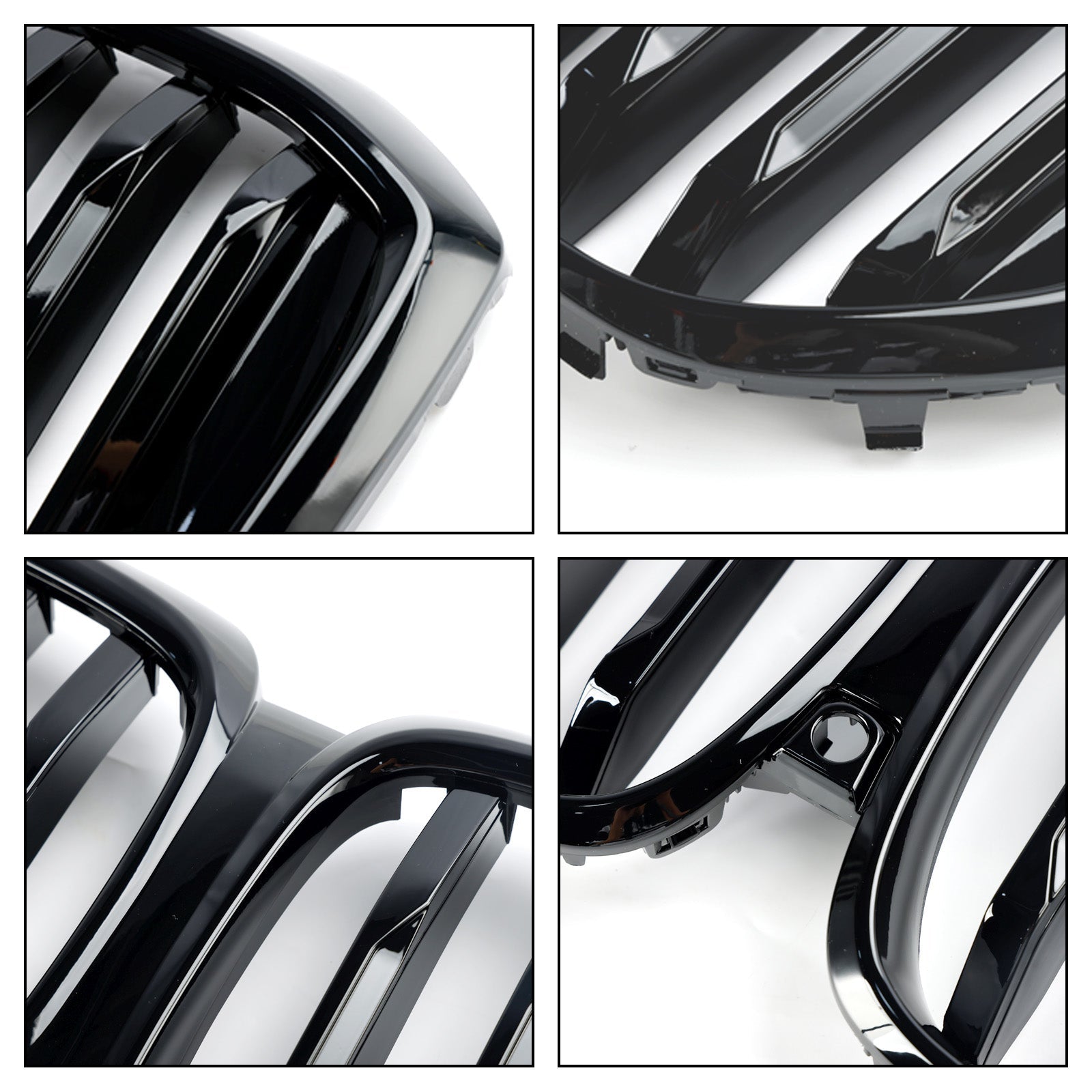Black Front Bumper Grille Grill Fit BMW G05 LCI X5 2024+ Single Line W/LED