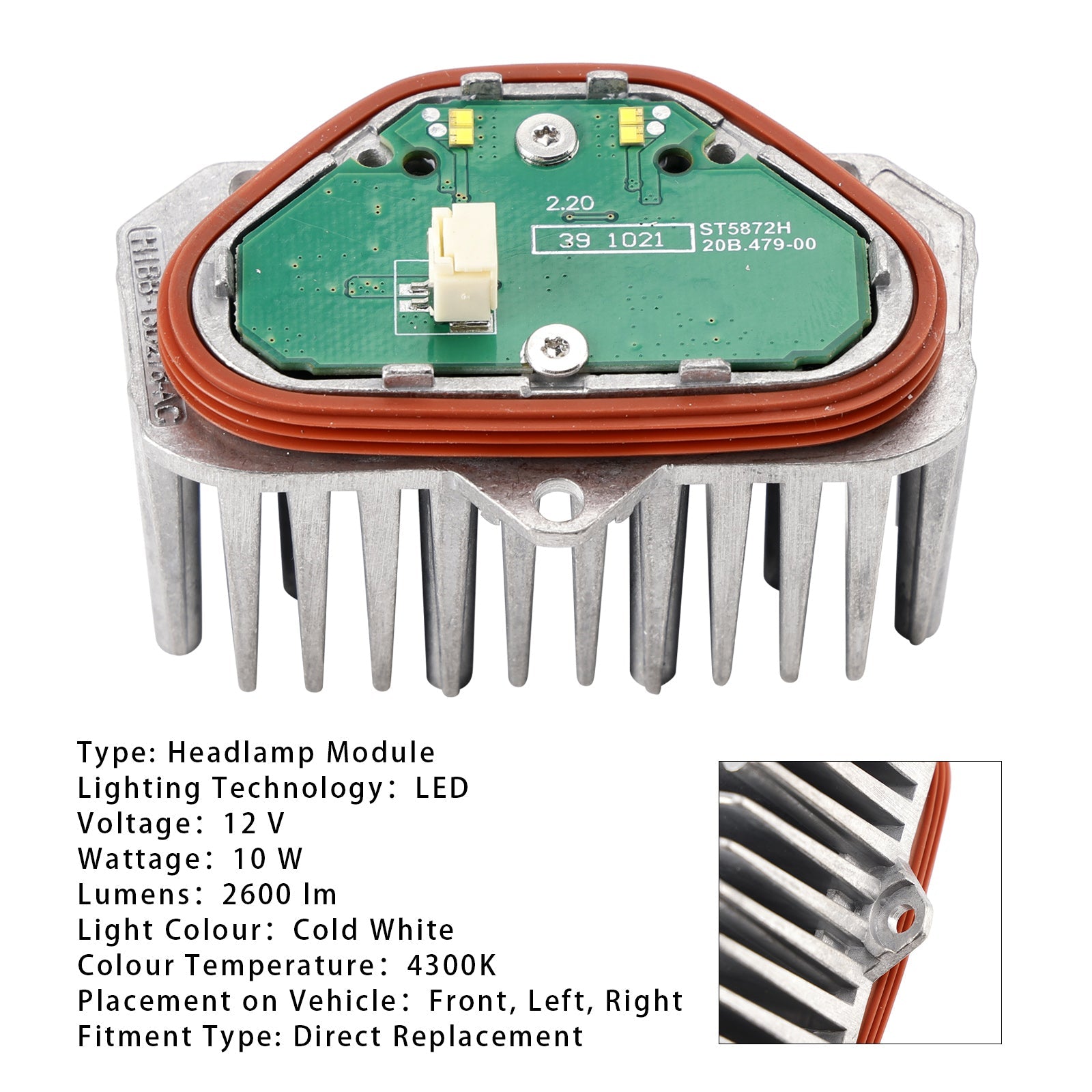 Ford Fiesta, Focus, Transit Custom Van LED Daytime Running Light DRL Control Module Ballast H1BB13D278AC