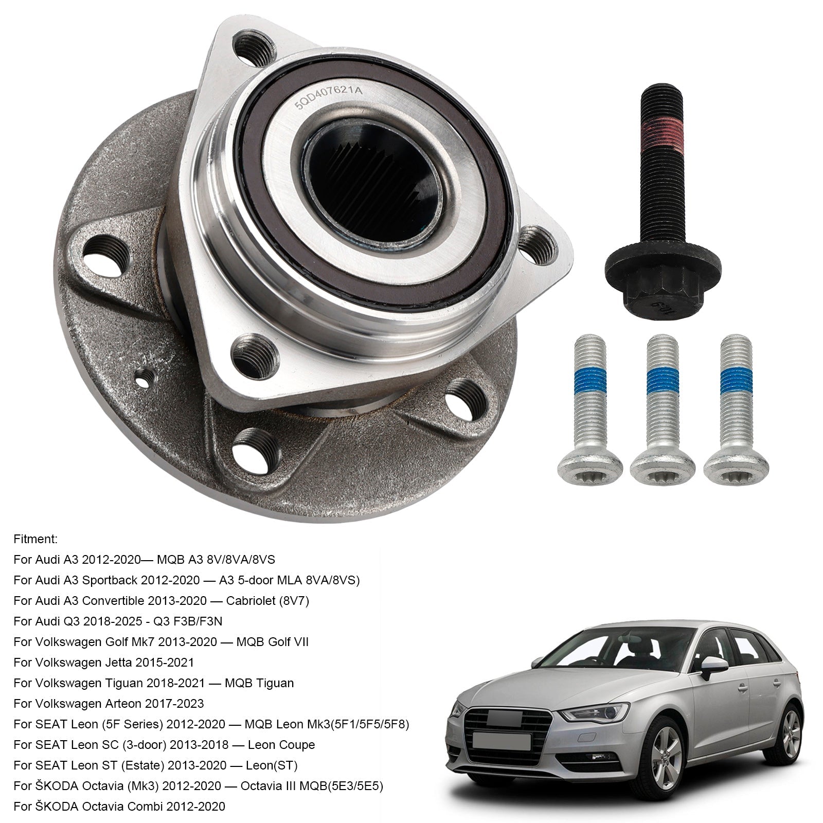 2013?2020 Volkswagen Golf Mk7 MQB Golf VII Wheel Hub Bearing Assembly 5Q0407621A 8S0498625A