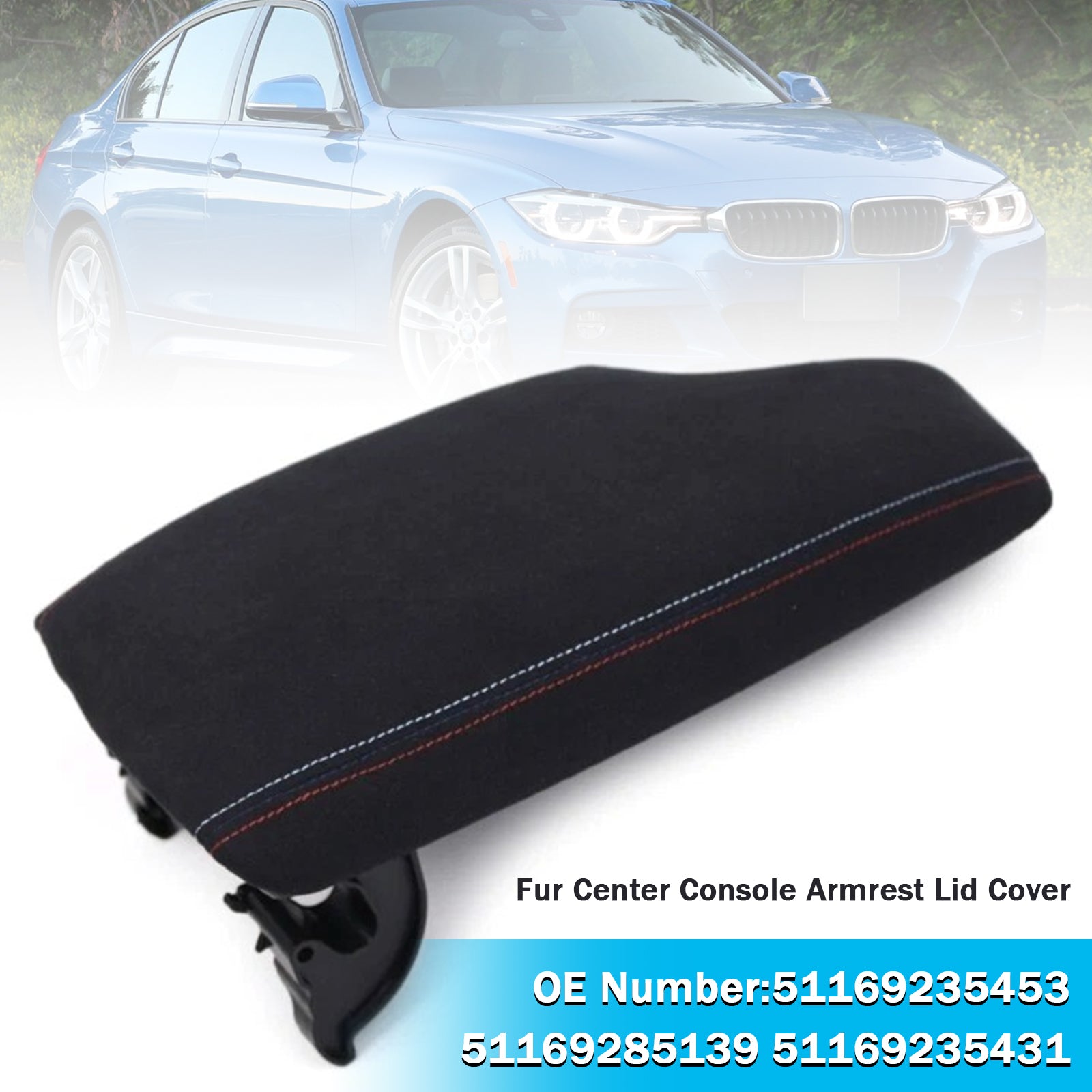 Fur Center Console Armrest Panel 51169235453 For BMW 328i 335i 320i 2012-2016
