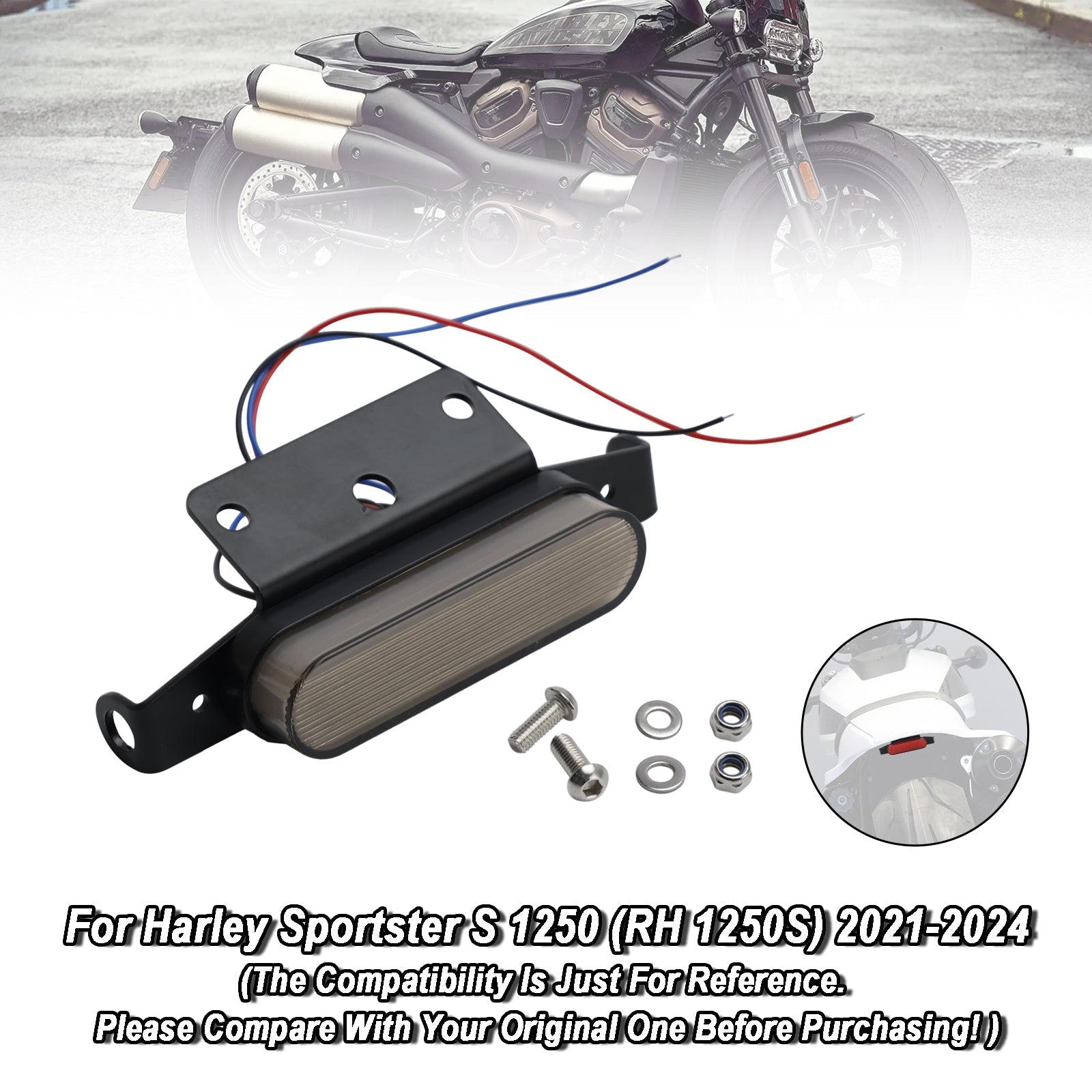 테일 라이트 펜더 번호판 홀더 스포츠터 S 1250 RH1250S 21-24에 적합