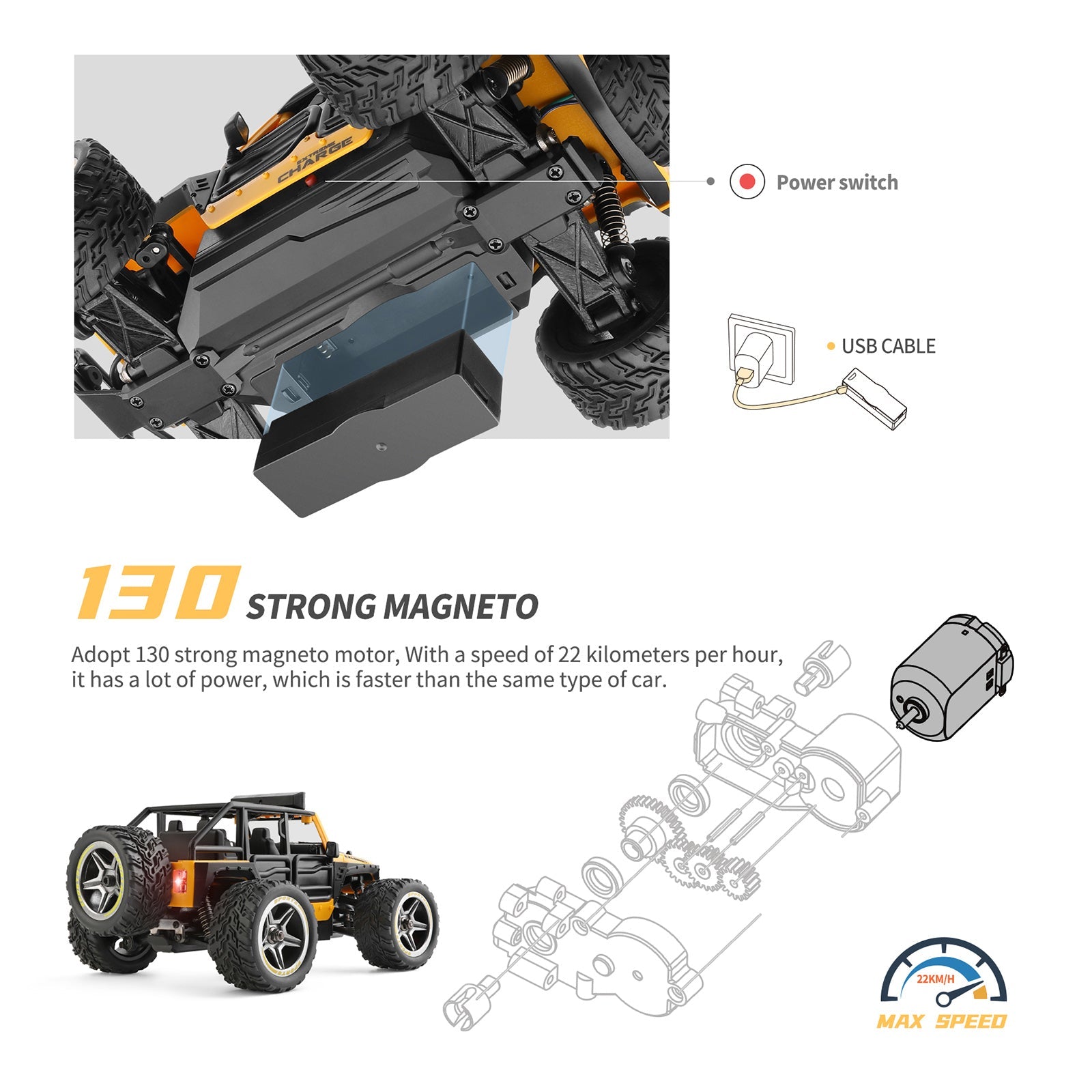 Wltoys 22201 1/22 Crawler 22km/h Brushed 2.4GHz Crawler 2WD Remote Control Car