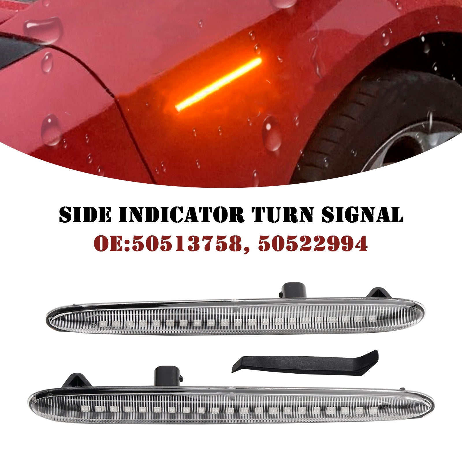 Clear LED Sequential Blinker Side Indicator Turn Signal for Alfa Romeo Giulietta