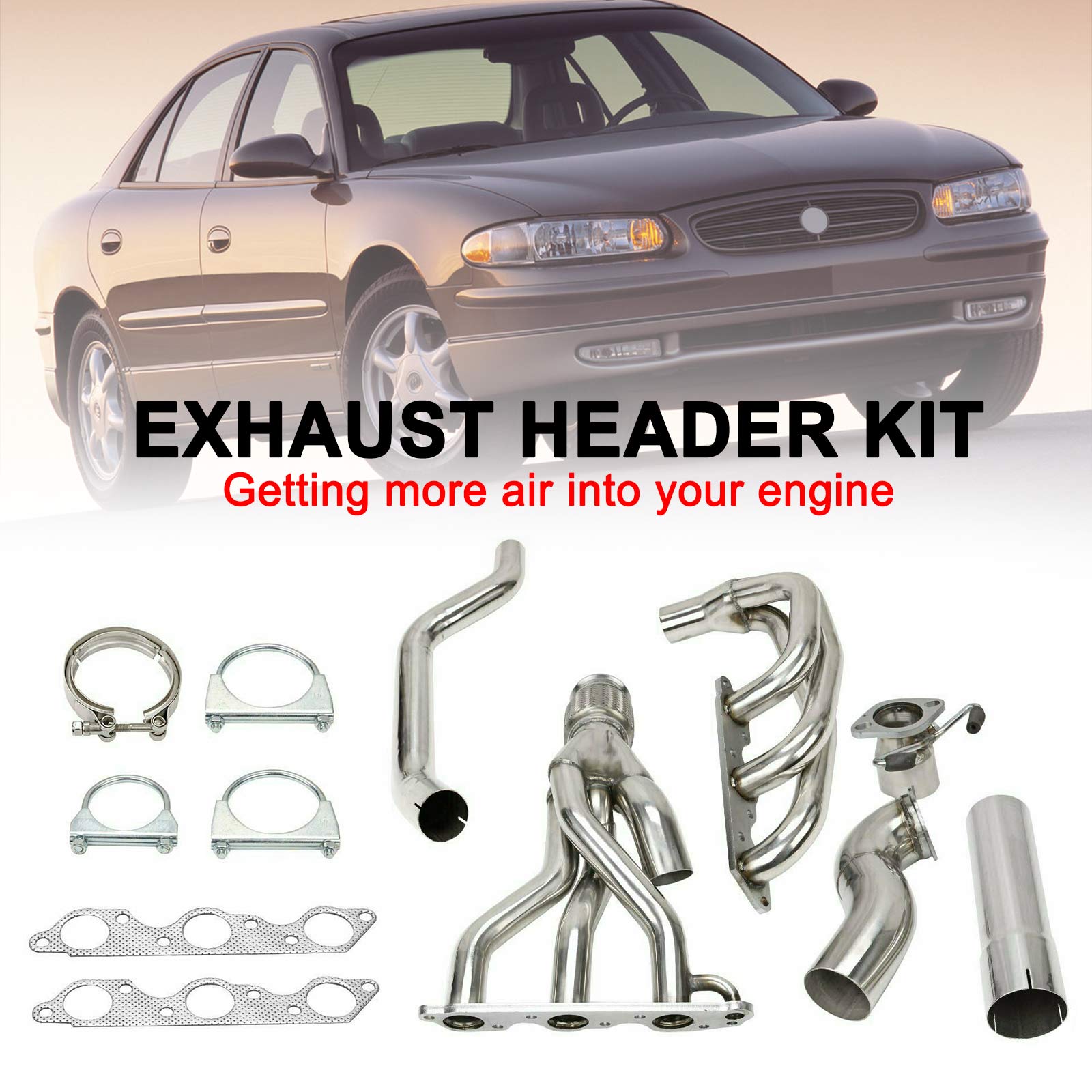 Exhaust Header Manifold Fit Pontiac Grand Prix GTP Regal Impala 3.8L 1997-2005