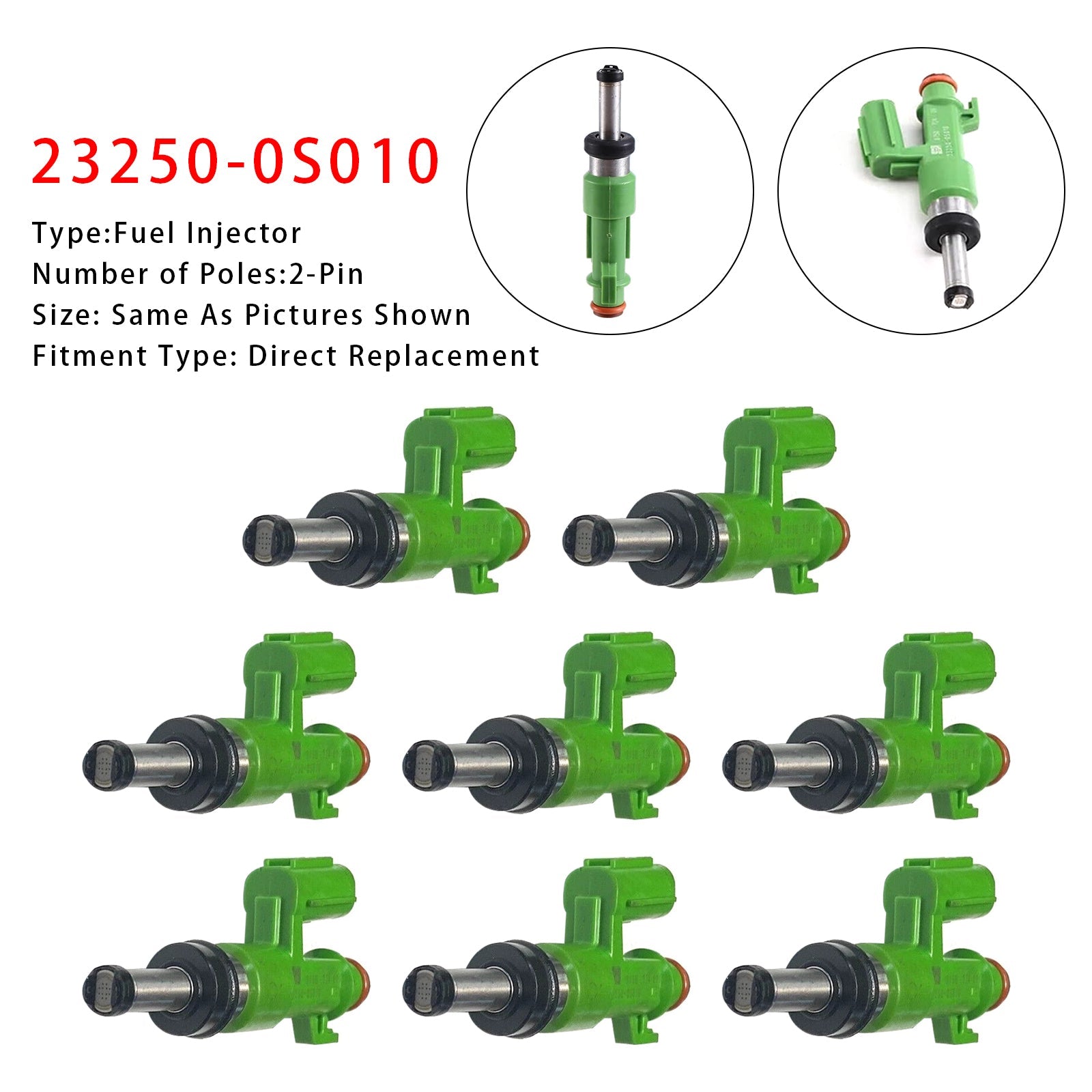 2007 Toyota Tundra 5.7L V8 8Pcs Fuel Injector 23250-0S010