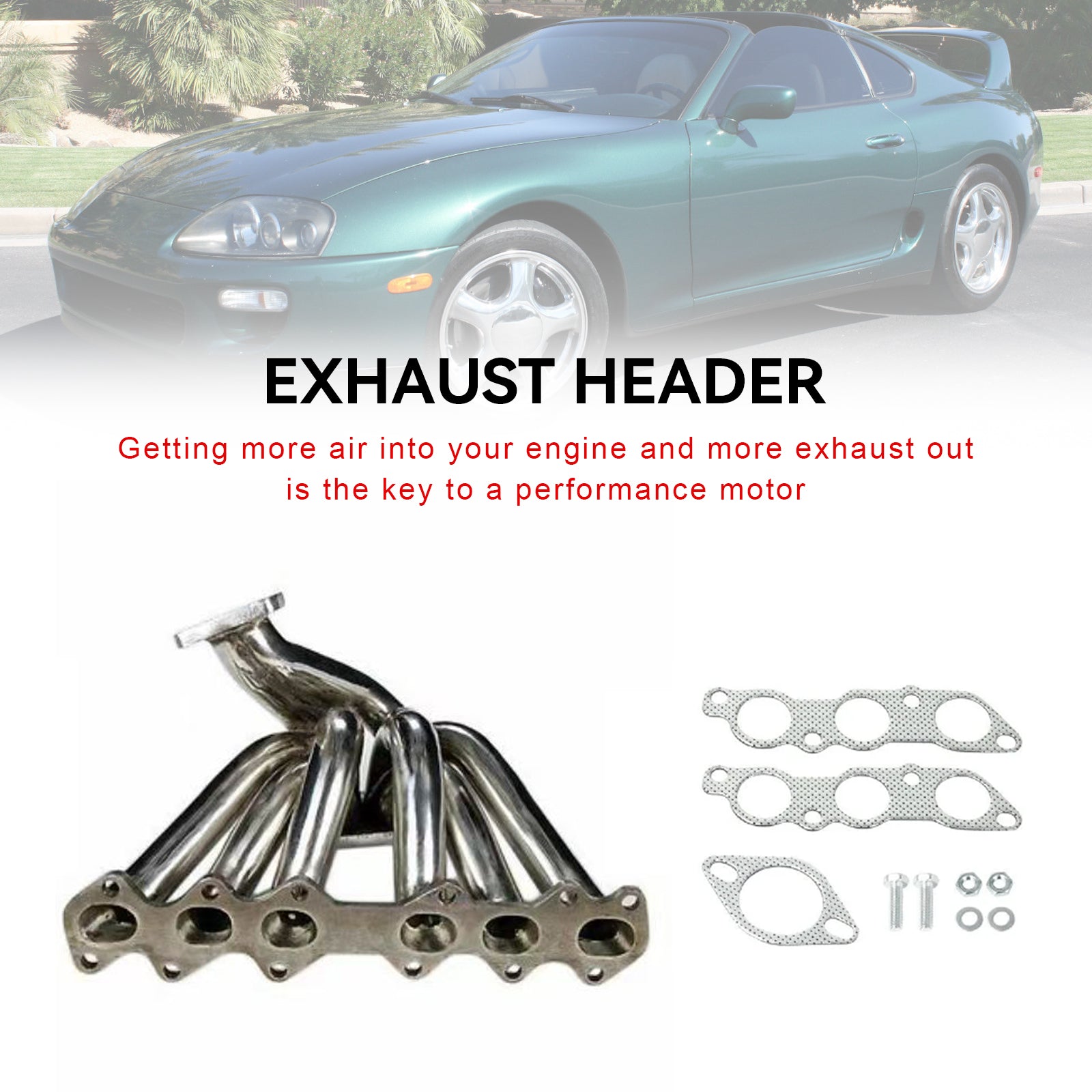 Non-Turbo Exhaust Header Manifold Fit Toyota Supra 3.0L 1993-1998