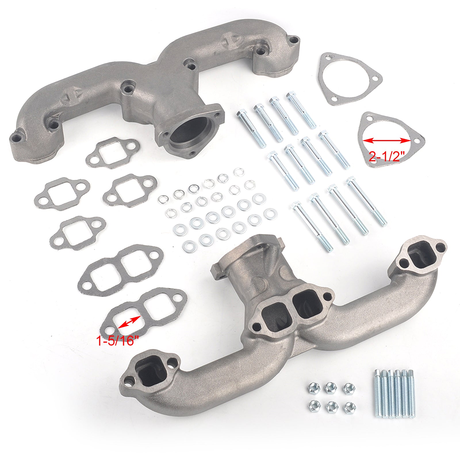 Cast Iron Exhaust Header Manifold Fit Chevy Small Block SBC 283 305 327 1962-1963