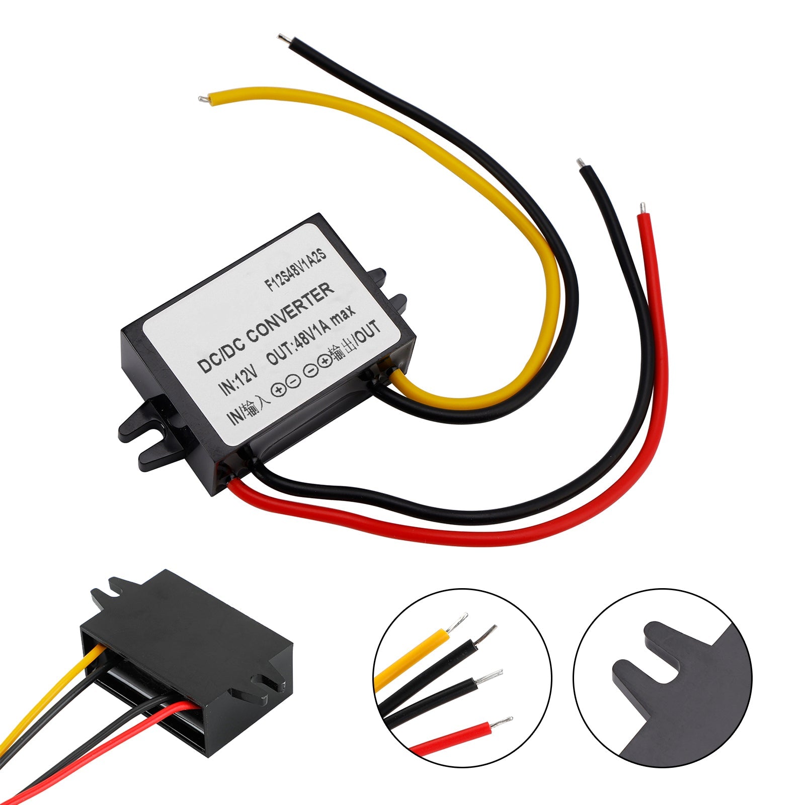 DC-DC 12V-48V 1A 48W Step Up Car Power Supply Converter Regulator Waterproof