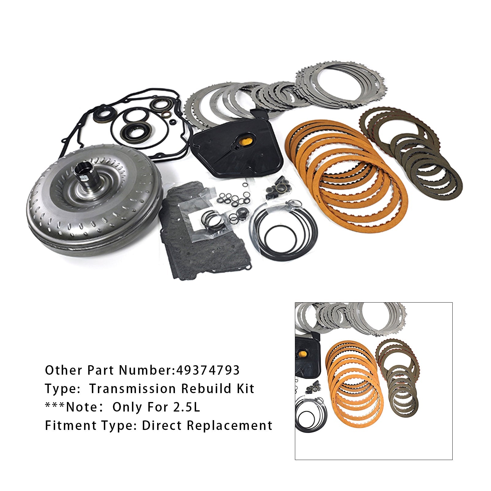 2013-on Ford 2.5L 6F35 Transmission Rebuild Kit With Torque Converter