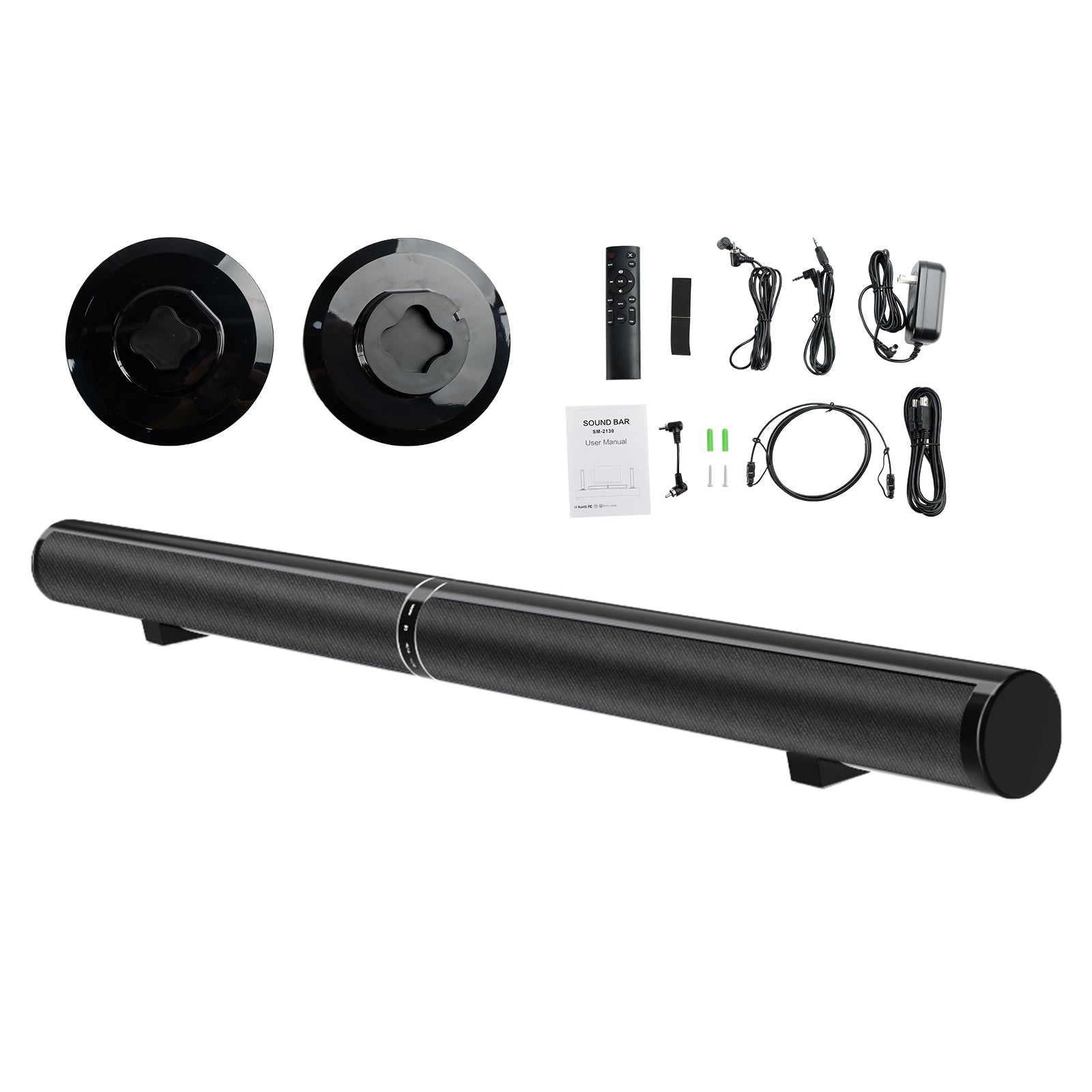 Detachable Surround Sound Bar Wireless Subwoofer 2 Speaker System Home Theater