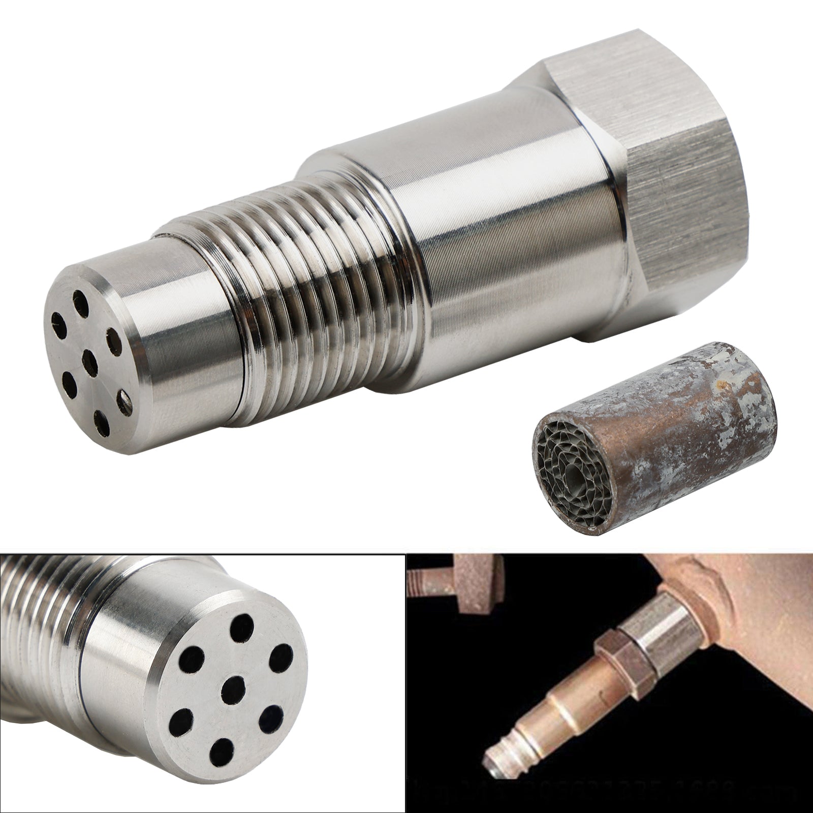 60MM CEL Check Engine Light Adapter CEL Eliminator Mini Catalytic Converter O2 Sensor