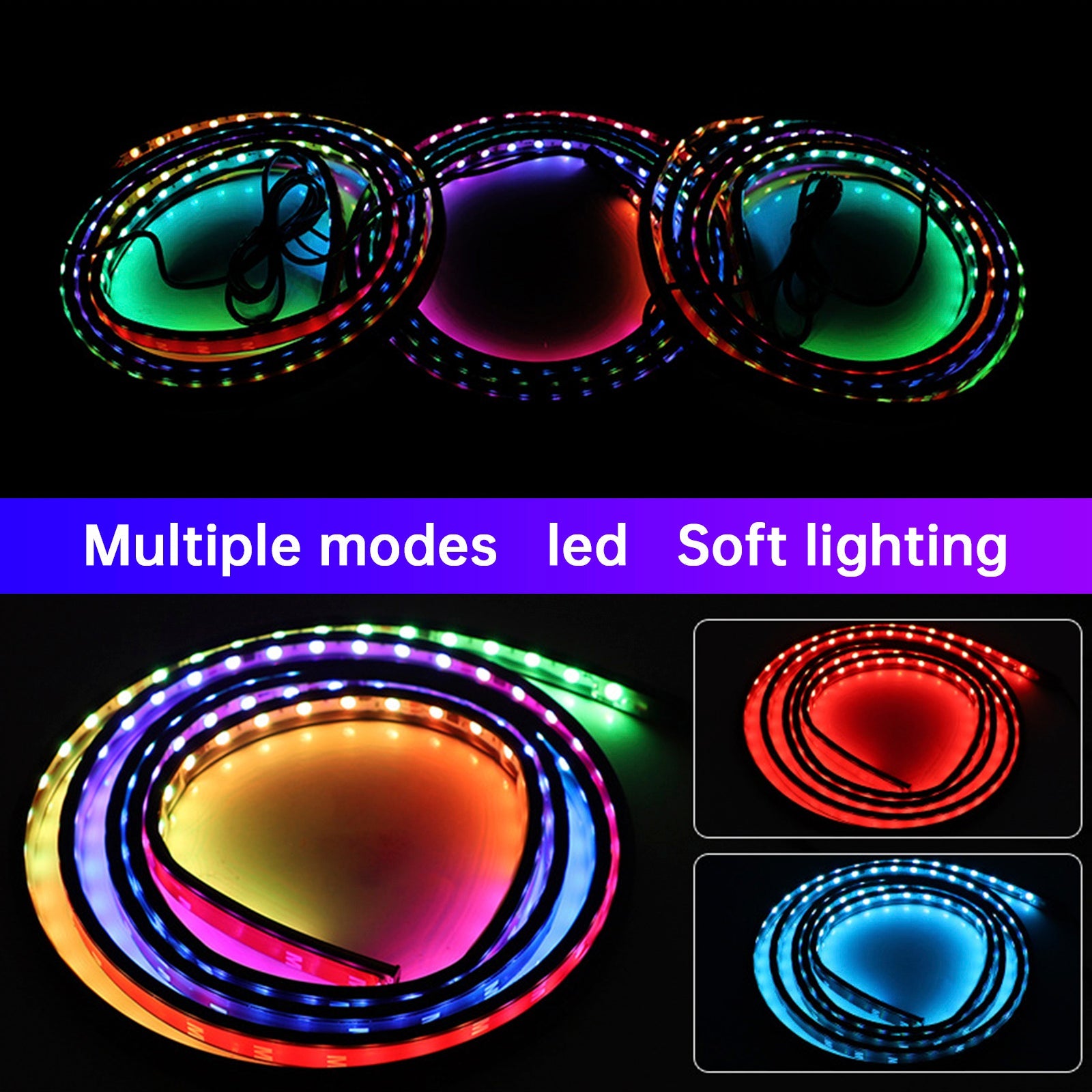Truck Colorful Streamer Marquee LED Light Strips With Remote Control 2.4m
