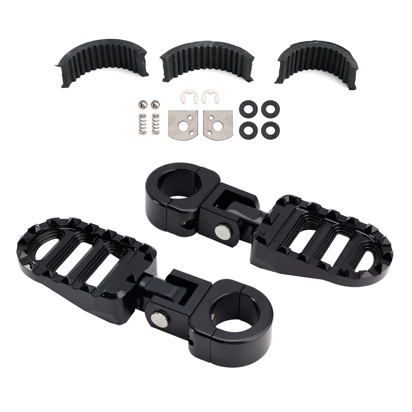 Universal Front Footrests Foot Pegs fit for motorcycle with 1.25 inches bars