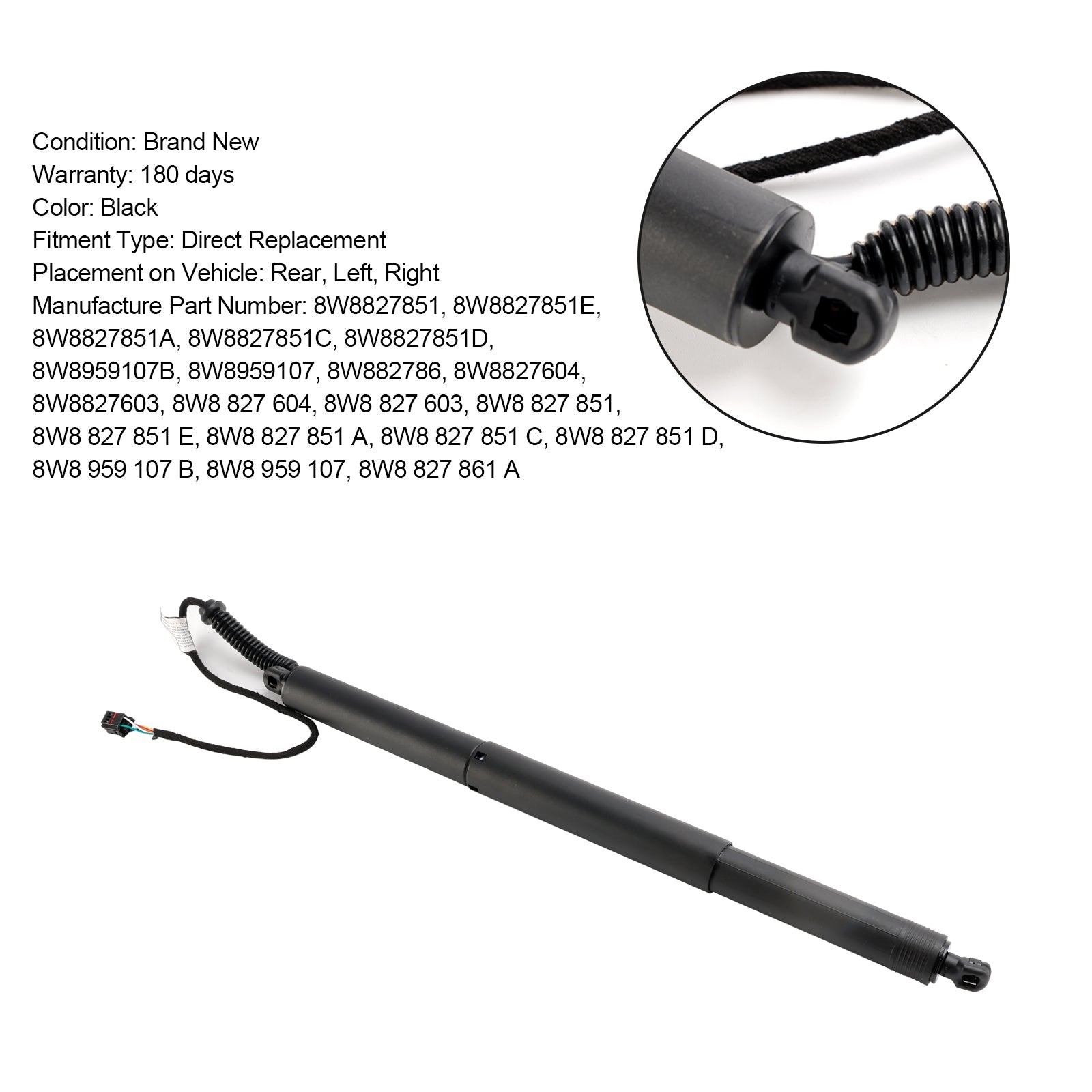 2016-2024 Audi A5 F5 8W Sportback 1PCS Electric Tailgate Lift 8W8827851 8W8959107