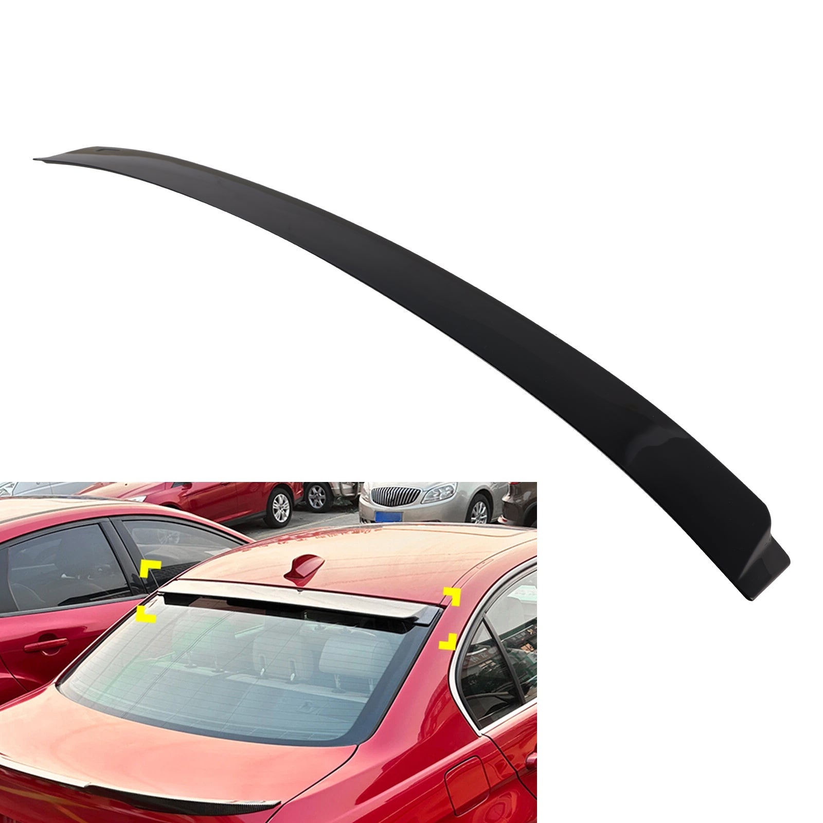 2004-2013 BMW 3 Series Saloon E90 M3 Saloon E90 models Gloss Black Rear Roof Spoiler Window Wing