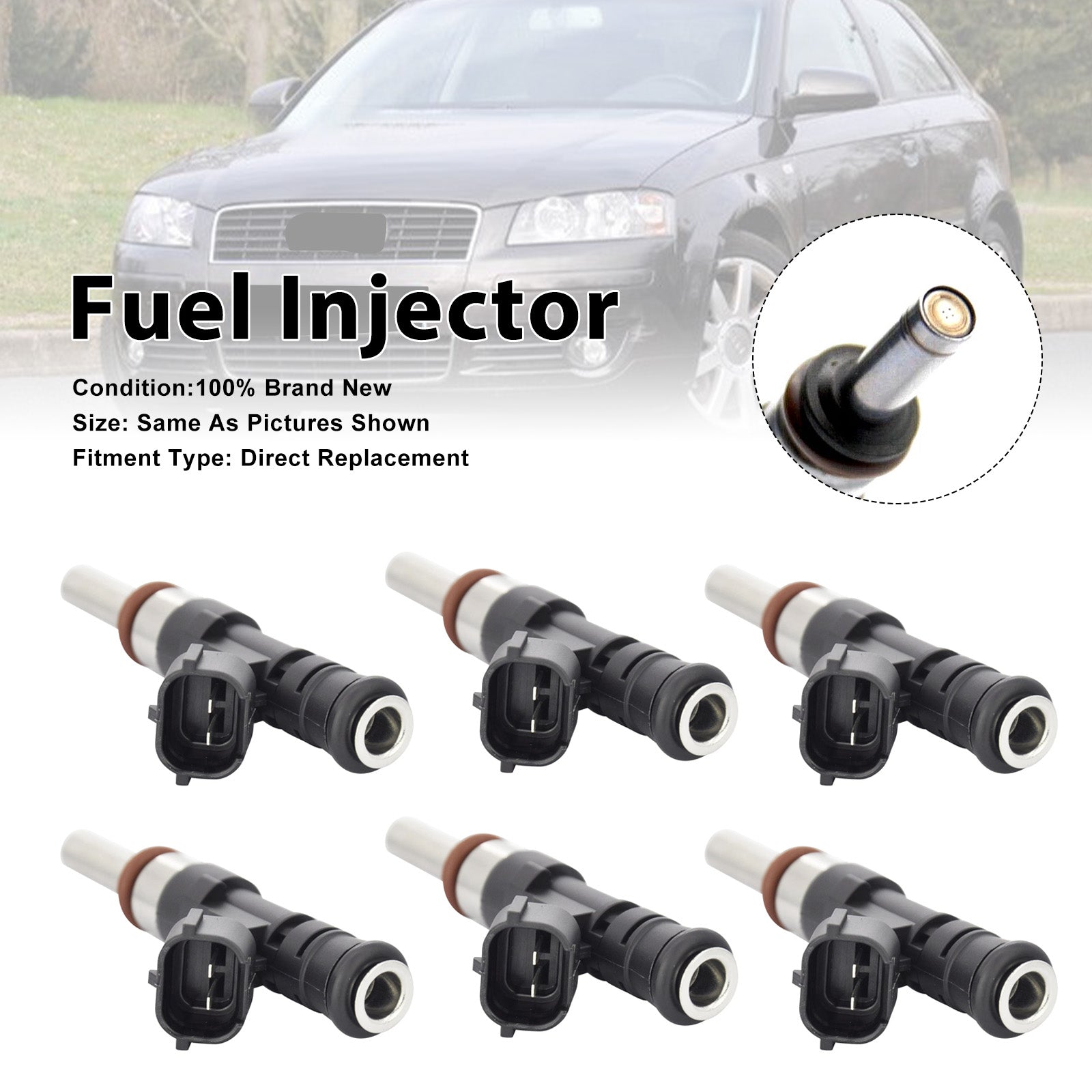 2007-2008 For Volkswagen Eos 3.2L V6 6PCS Fuel Injector 0280158121