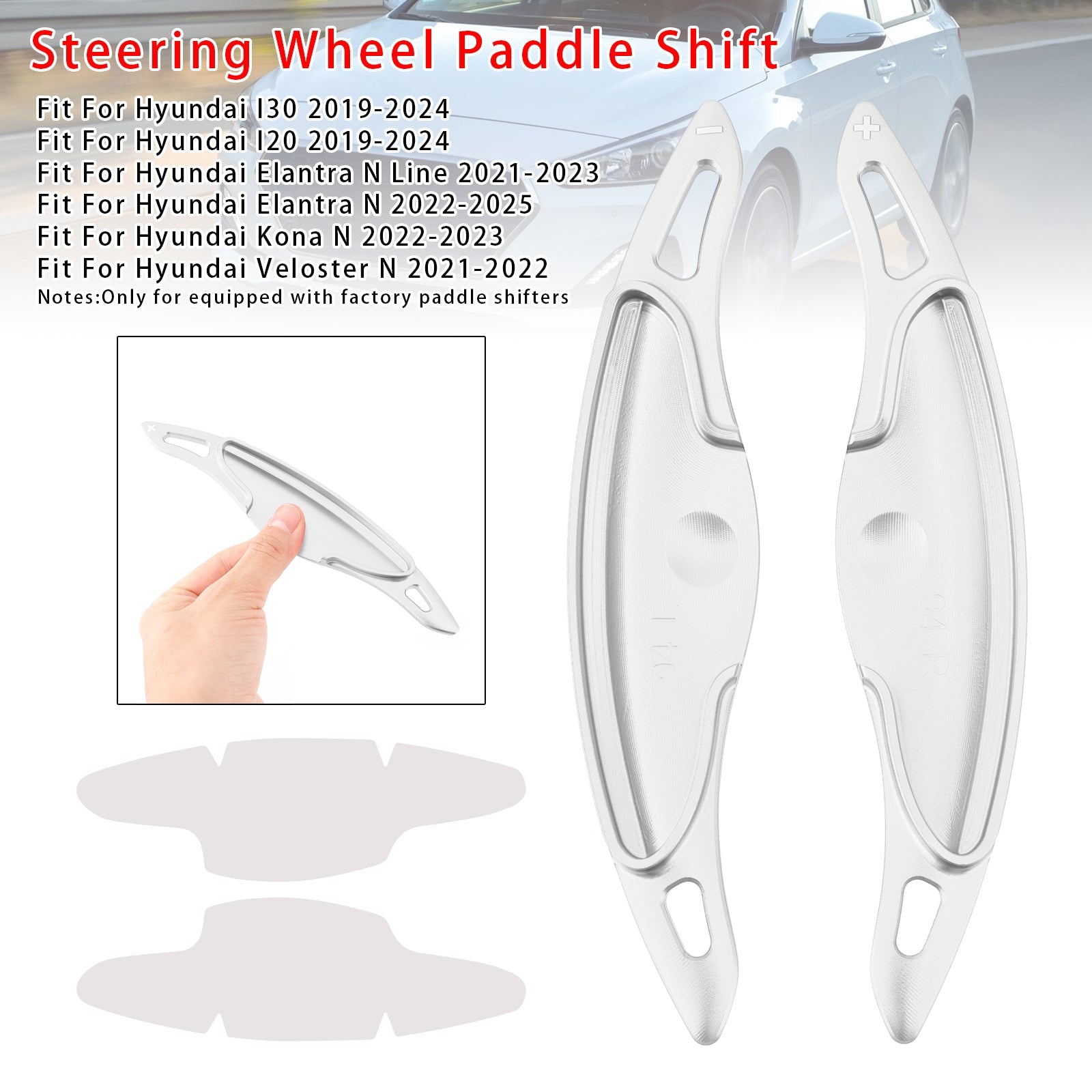 Steering Wheel Paddle Shifter Extension For Hyundai Elantra i30 Aluminium