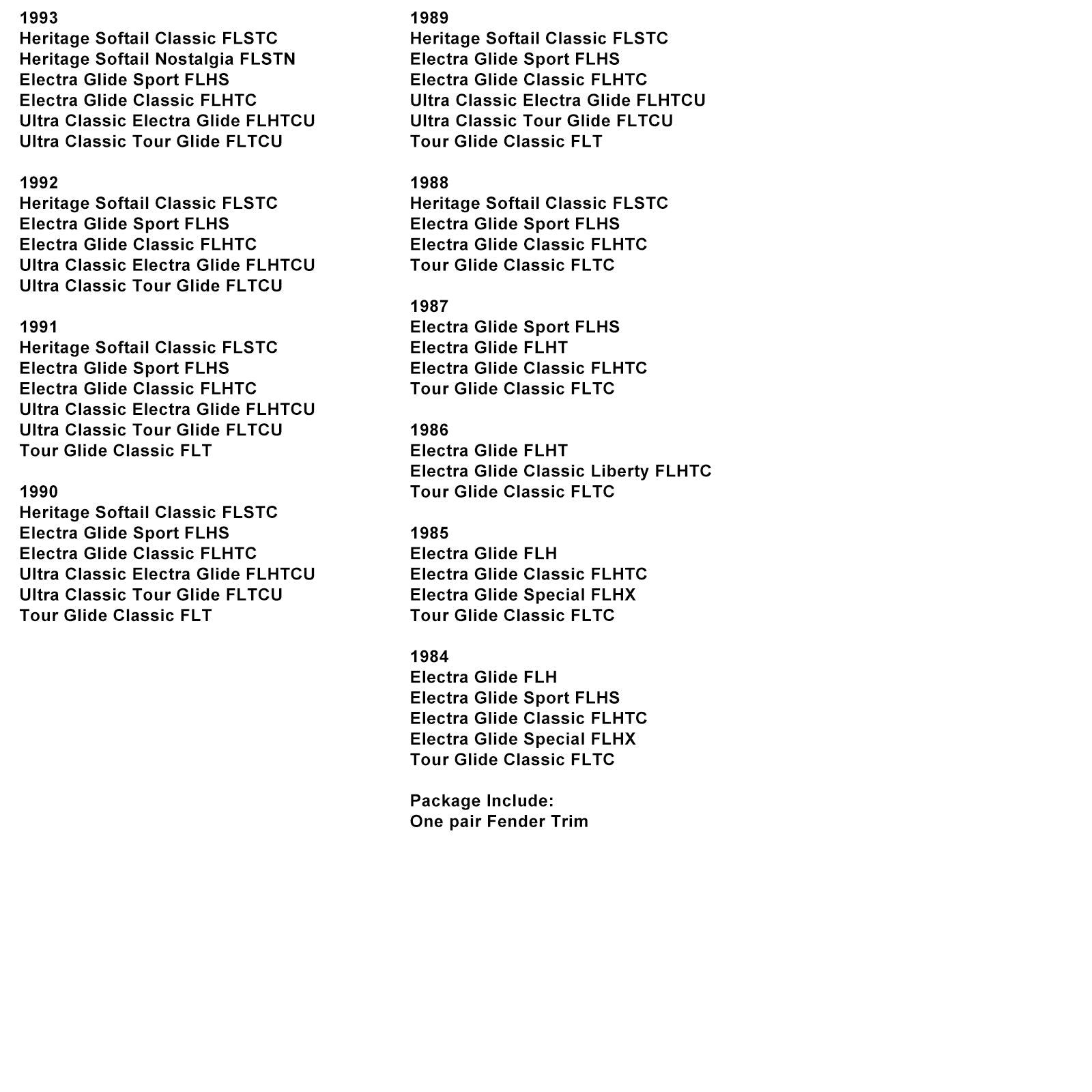 Front Fender Spears Trim Fit For Touring Road King 1982-23 Softail 86-17