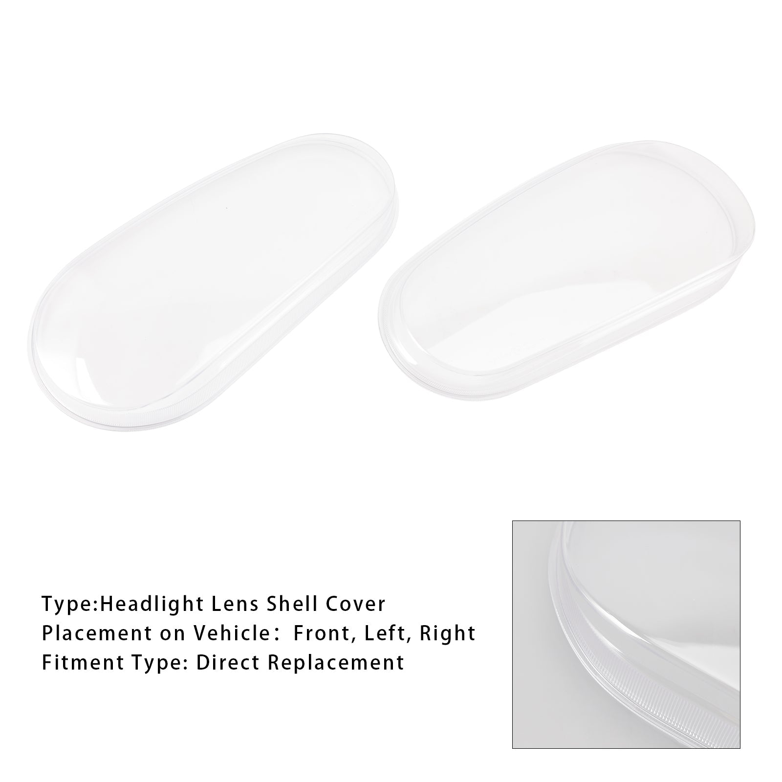 1999-2005 VW MK4 Golf/GTI/R32 Left+Right Headlight Lens Shell Cover Lampshade