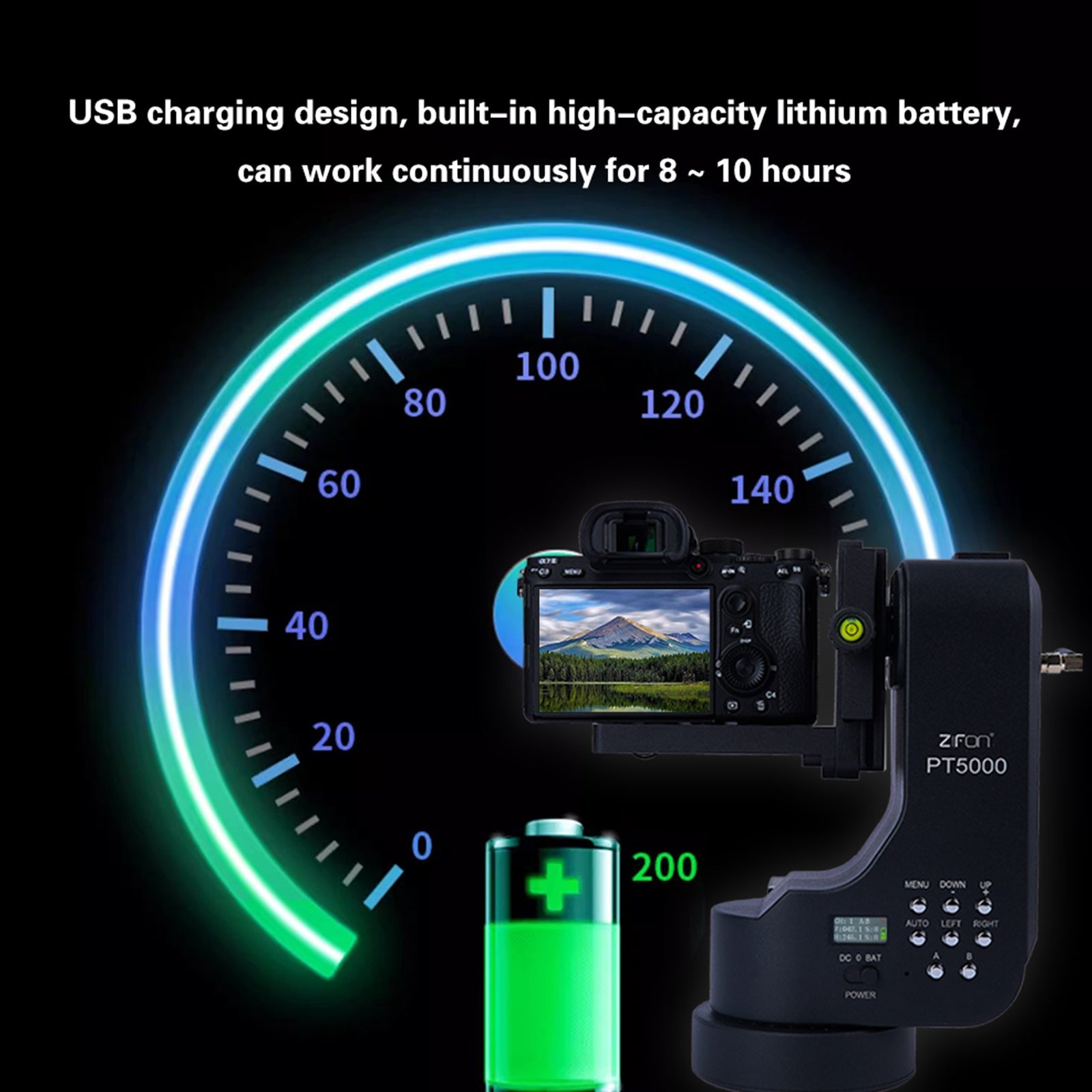 PT-5000 Camera Remote Control Electric Cloud Platform Tilt 360 Panoramic Mirror Rotation Dual Axis Micro Slr Camera Mobile Phone