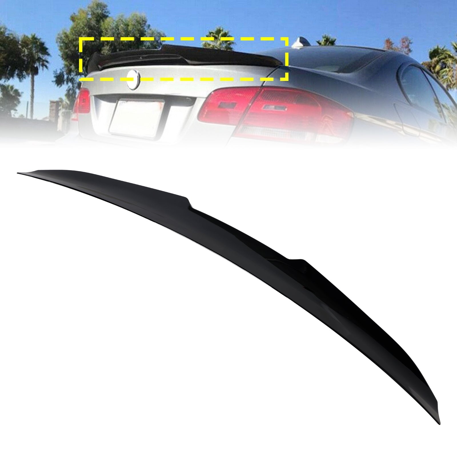 2007-2013 BMW M3 E92 Coupe Gloss Black Rear Boot Spoiler