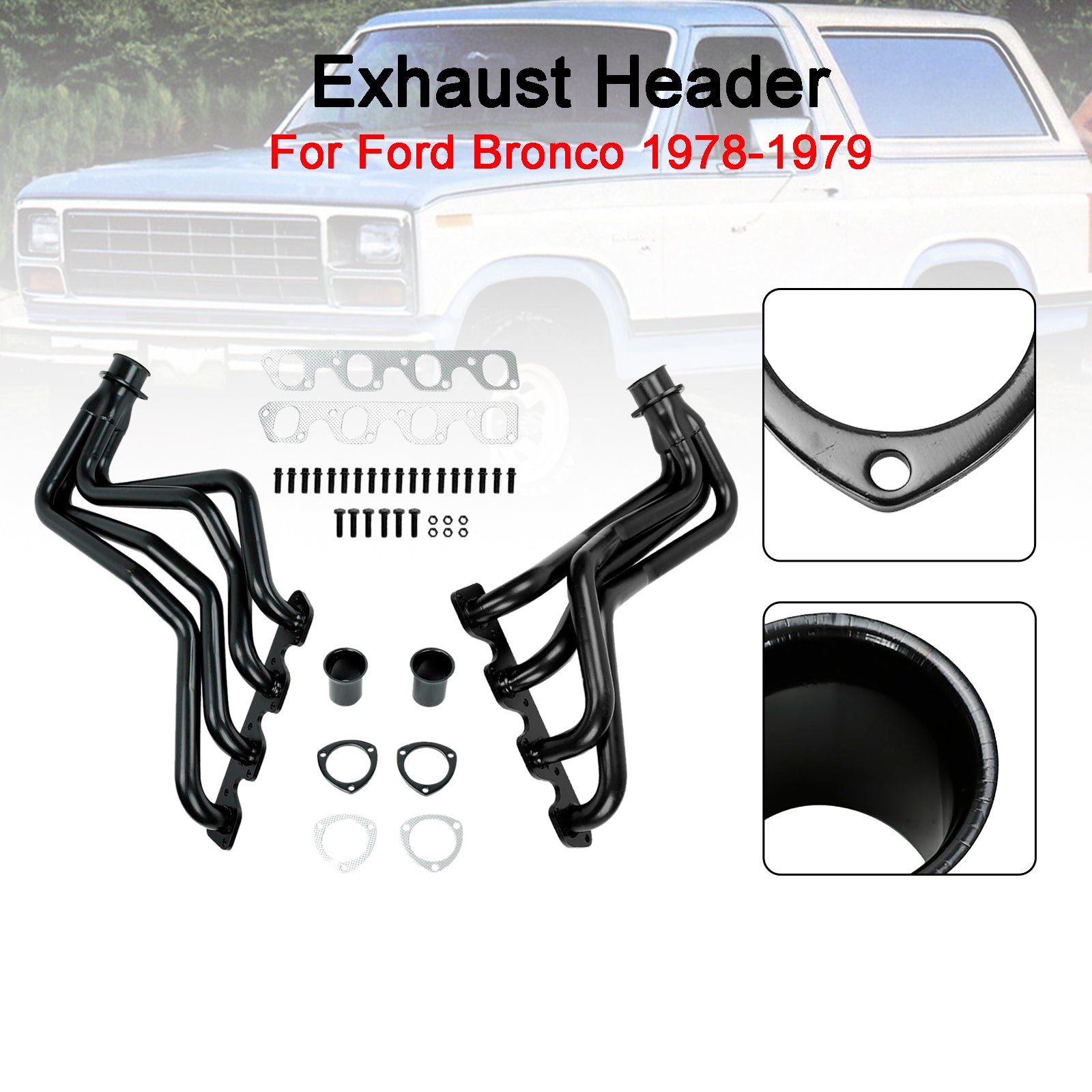 Exhaust Header Manifold Fit Ford Bronco 1978-1979 Ford F-150 1977-1979 6.6L