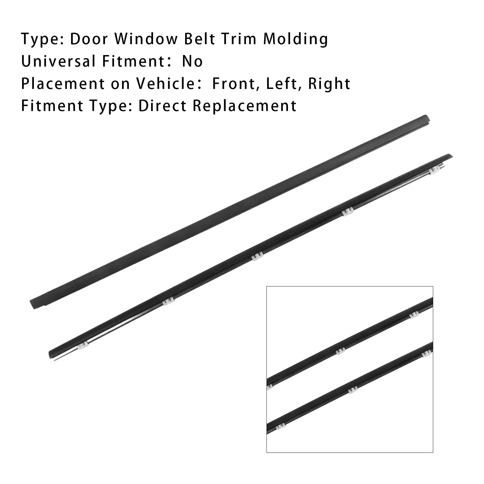 1992-1995 Honda Civic EG6 EG4 3D 2PCS L&R Side Door Window Belt Trim Molding