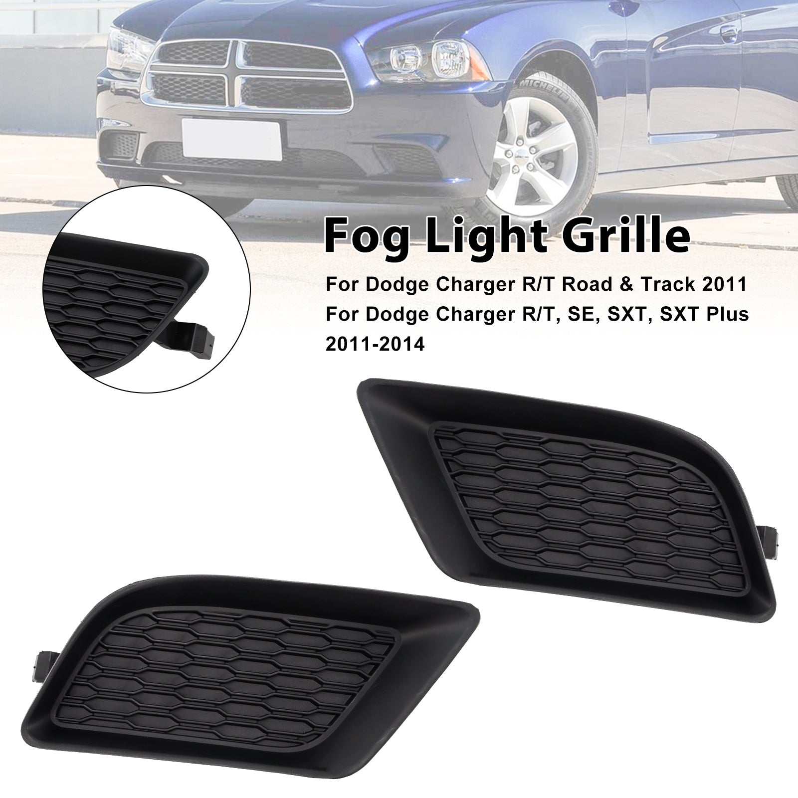 2011 Dodge Charger R/T Road Track 2PCS Fog Light Cover 68092570AA 68092571AA