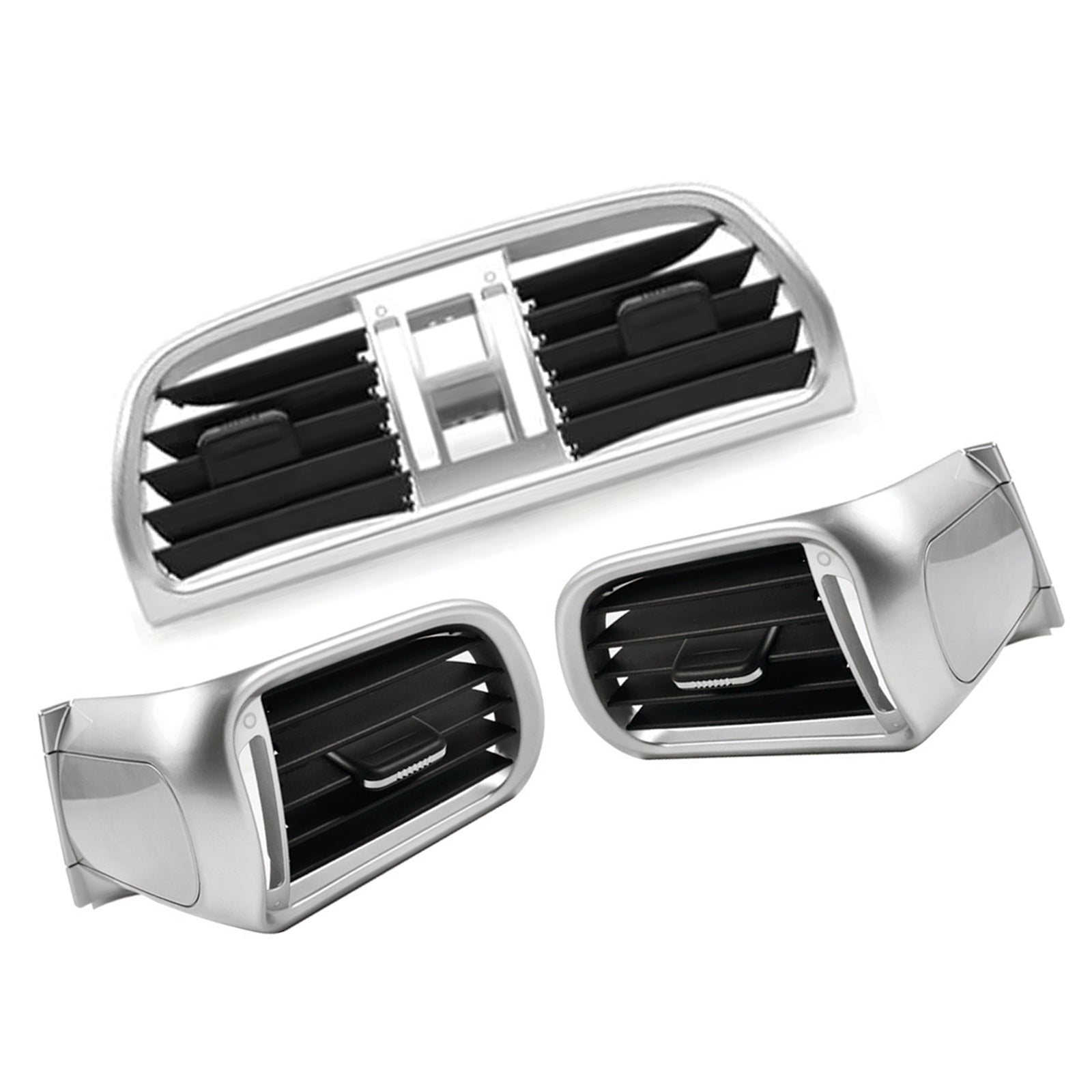 Left Right Central AC Vent Cover Silver For Porsche 911 Carrera Targa 2004-2012
