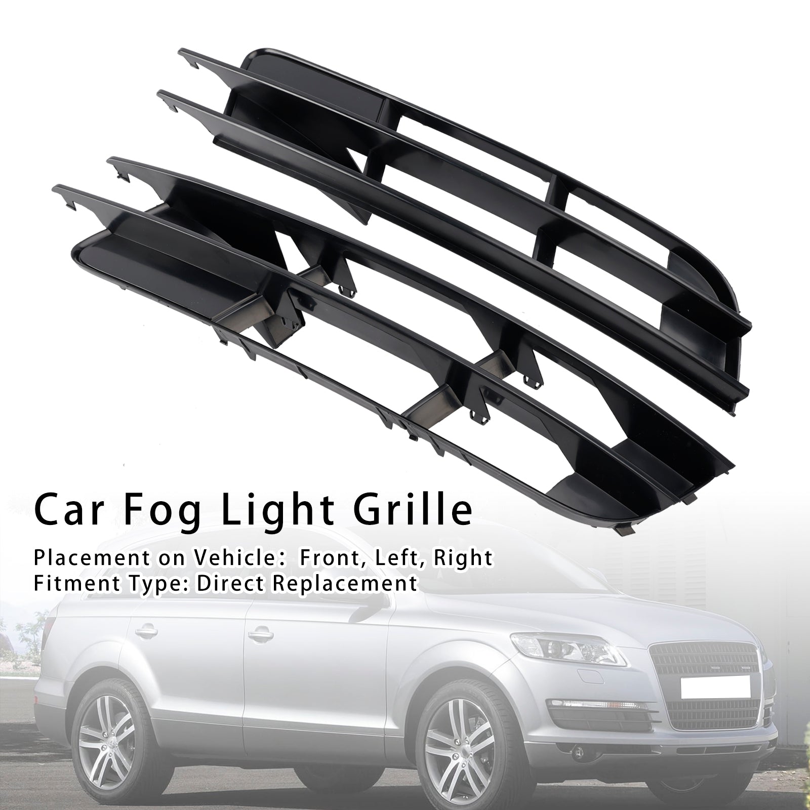 2007-2009 Audi Q7 1 Pair Front Bumper Fog Light Grill Cover Bezel 4L0807681