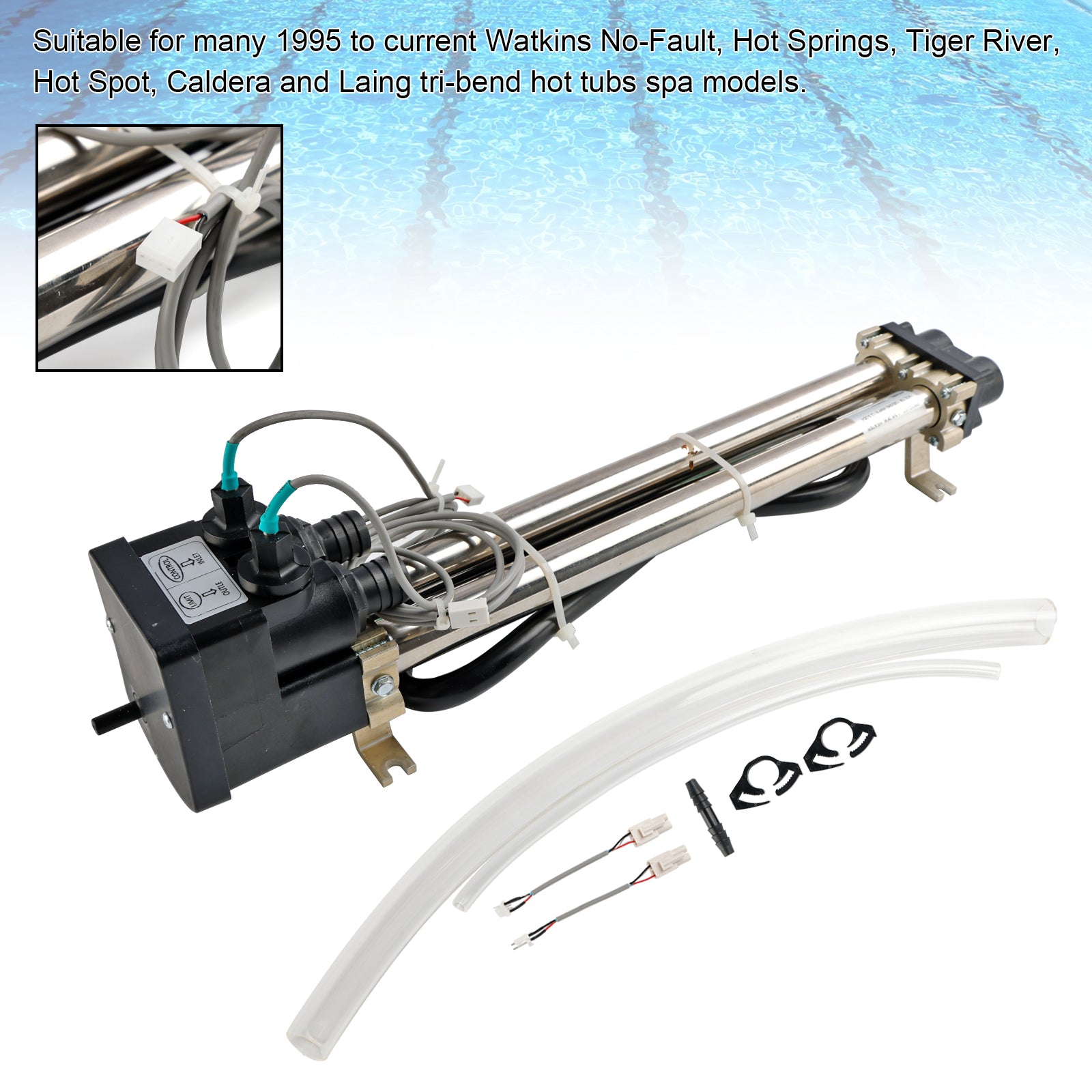 4KW Titanium No-Fault Spa Heater Assembly, Compatible with Watkins Hot Spring, Caldera & Tiger River, Replaces 73791/73039